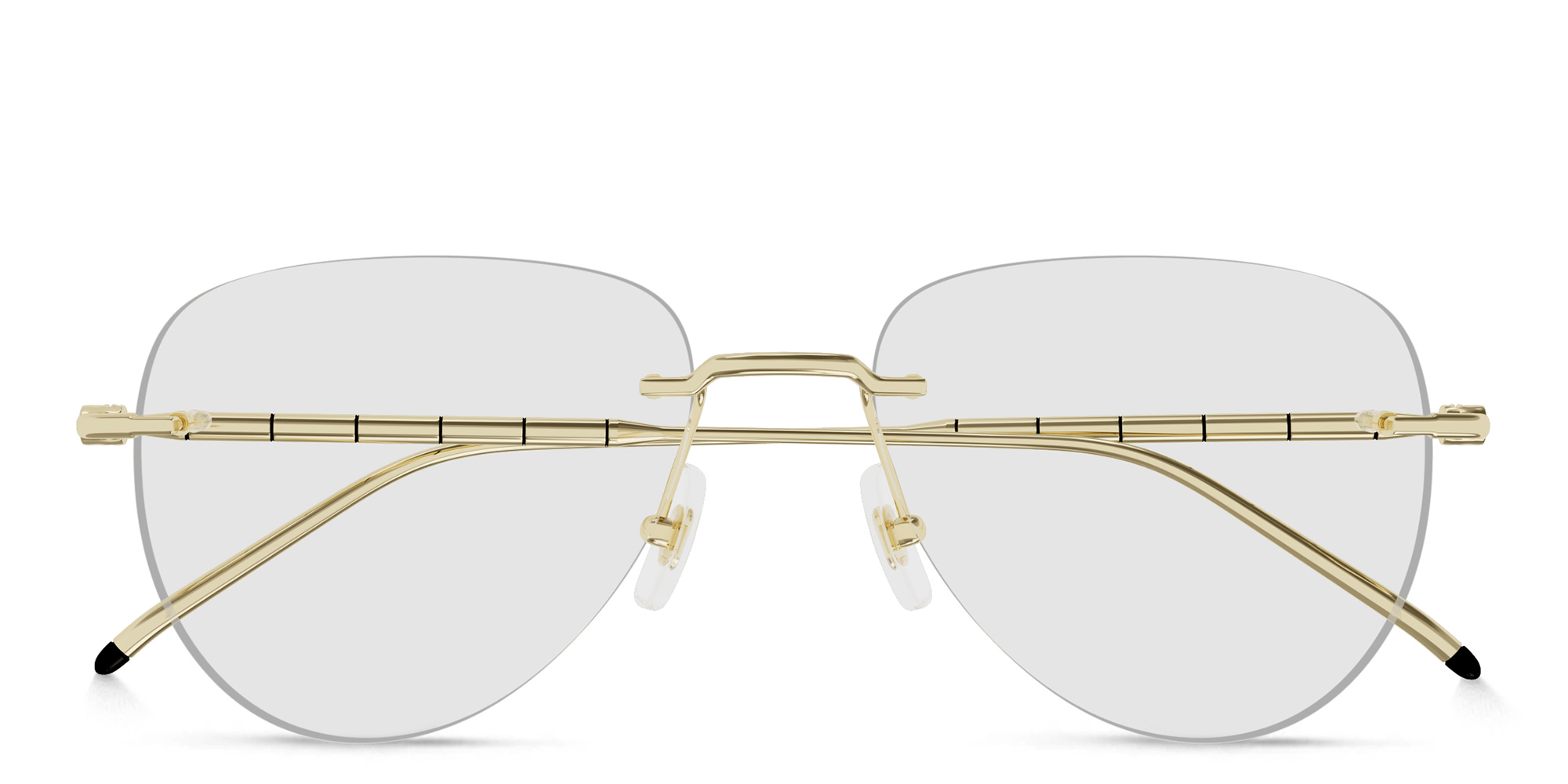 نظارات طبية طراز بايلوت بدون إطار من مونت بلانك بلون ذهبي - صورة المنتج 1