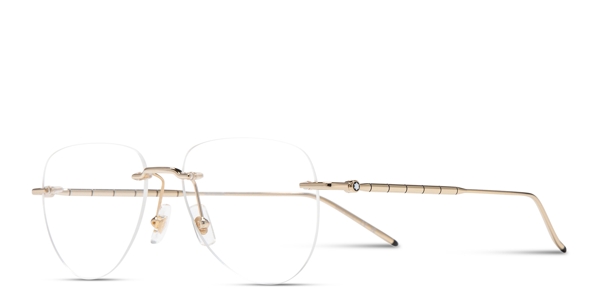 MONTBLANC Rimless Pilot Eyeglasses in Gold – Product Photo 2
