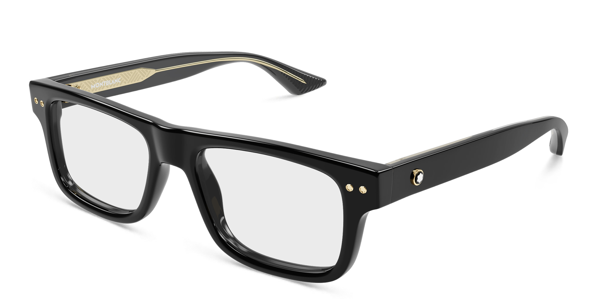 MONTBLANC Rectangle Eyeglasses in Black – Product Photo 2