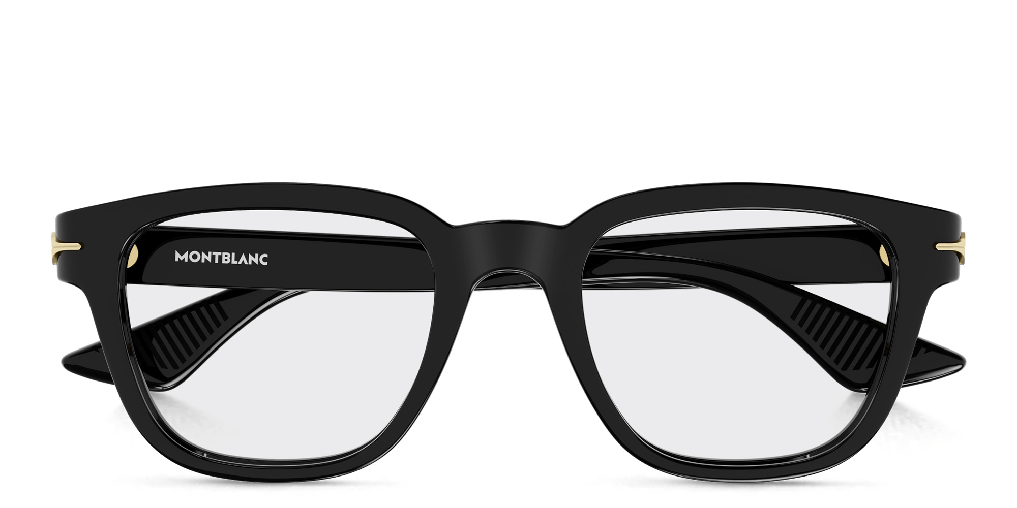 Shop MONTBLANC Square Eyeglasses in Black online.