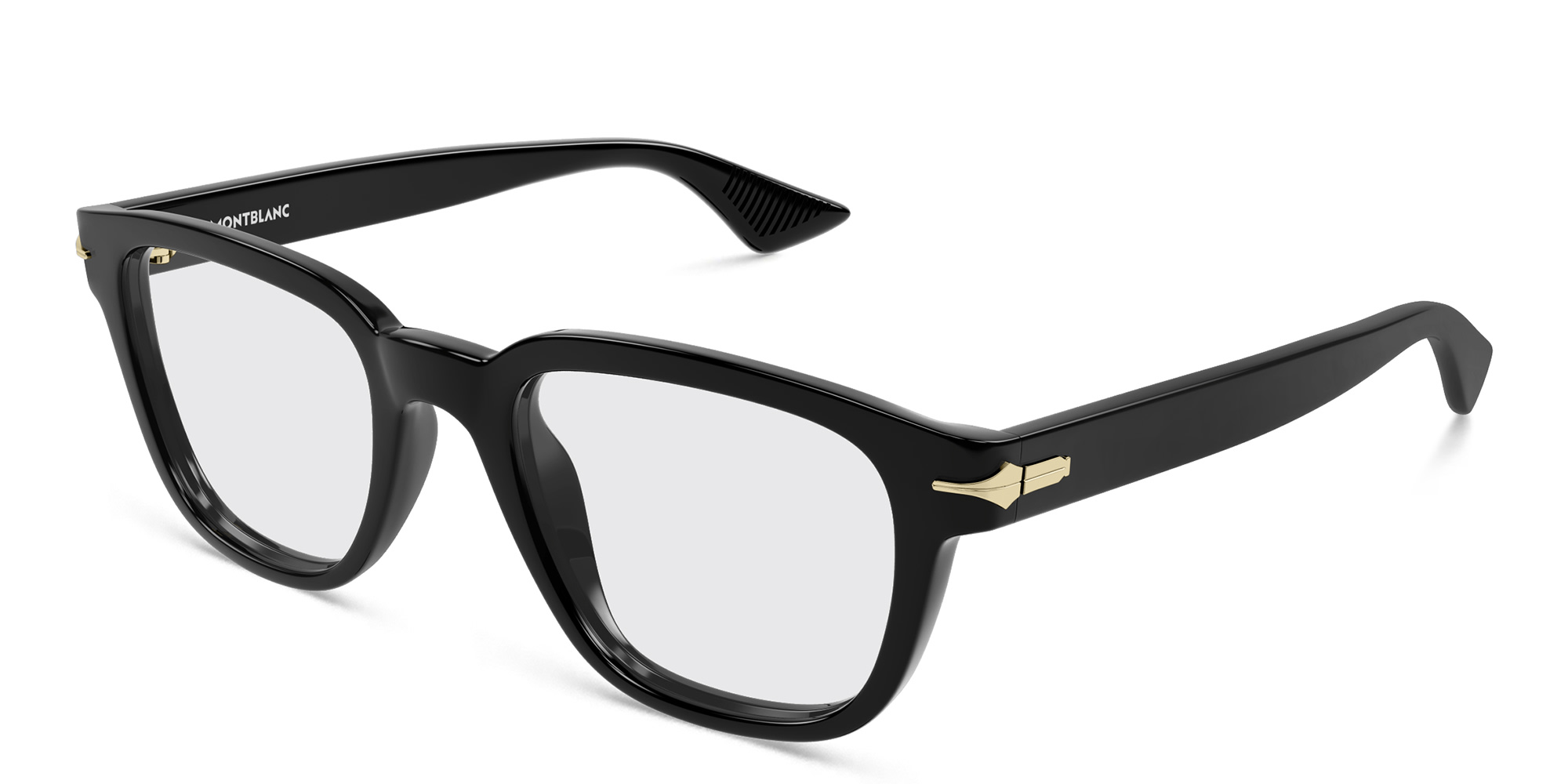 Shop MONTBLANC Square Eyeglasses in Black online.