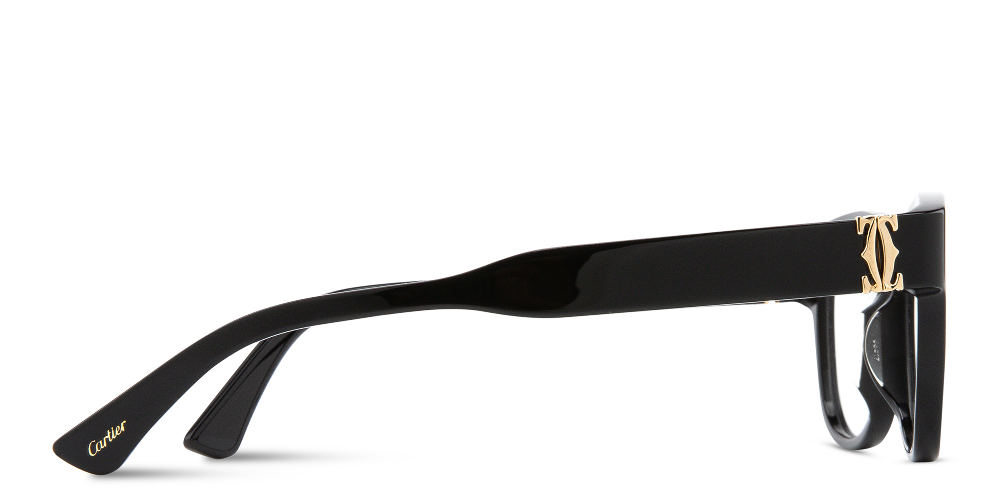 Shop Cartier C' de Cartier Square Eyeglasses in Black online.