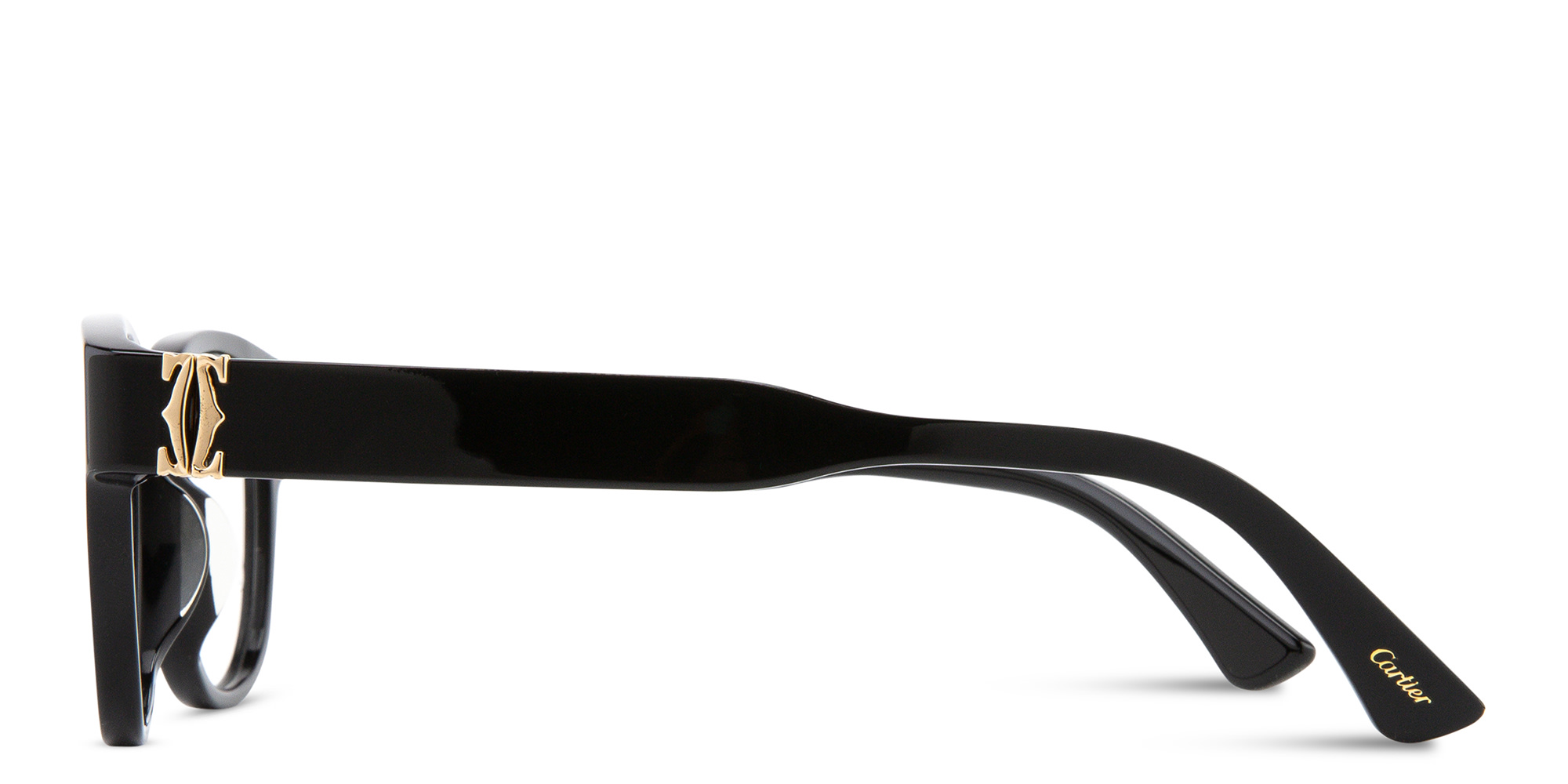 Shop Cartier C' de Cartier Square Eyeglasses in Black online.