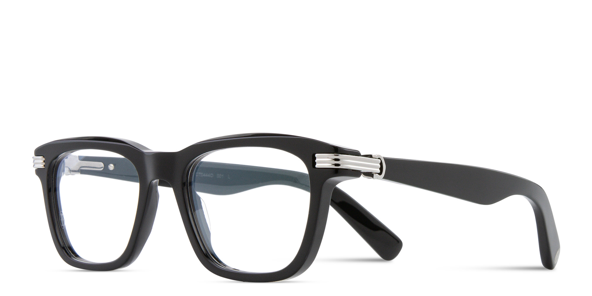 Shop Cartier Première de Cartier Square Eyeglasses in Black online.