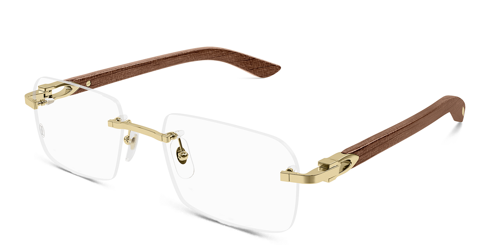 Cartier C'de Cartier Rimless Wide Rectangle Eyeglasses in Gold – Product Photo 2