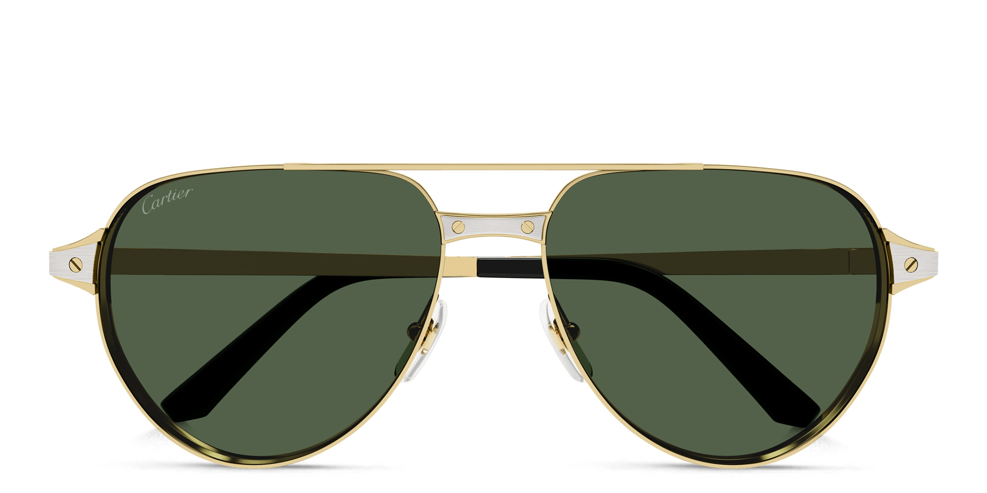 تسوق نظارات شمسية سانتوس دو كارتييه طراز بايلوت كارتييه بلون ذهبي أونلاين.