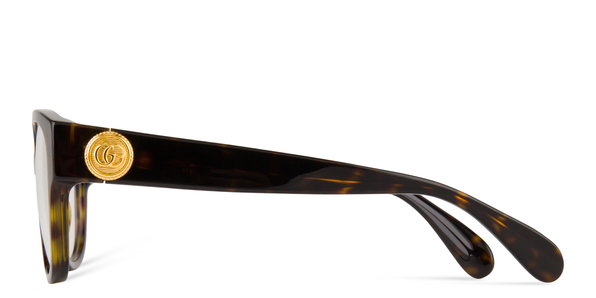 Shop GUCCI Square Eyeglasses in Havana online.