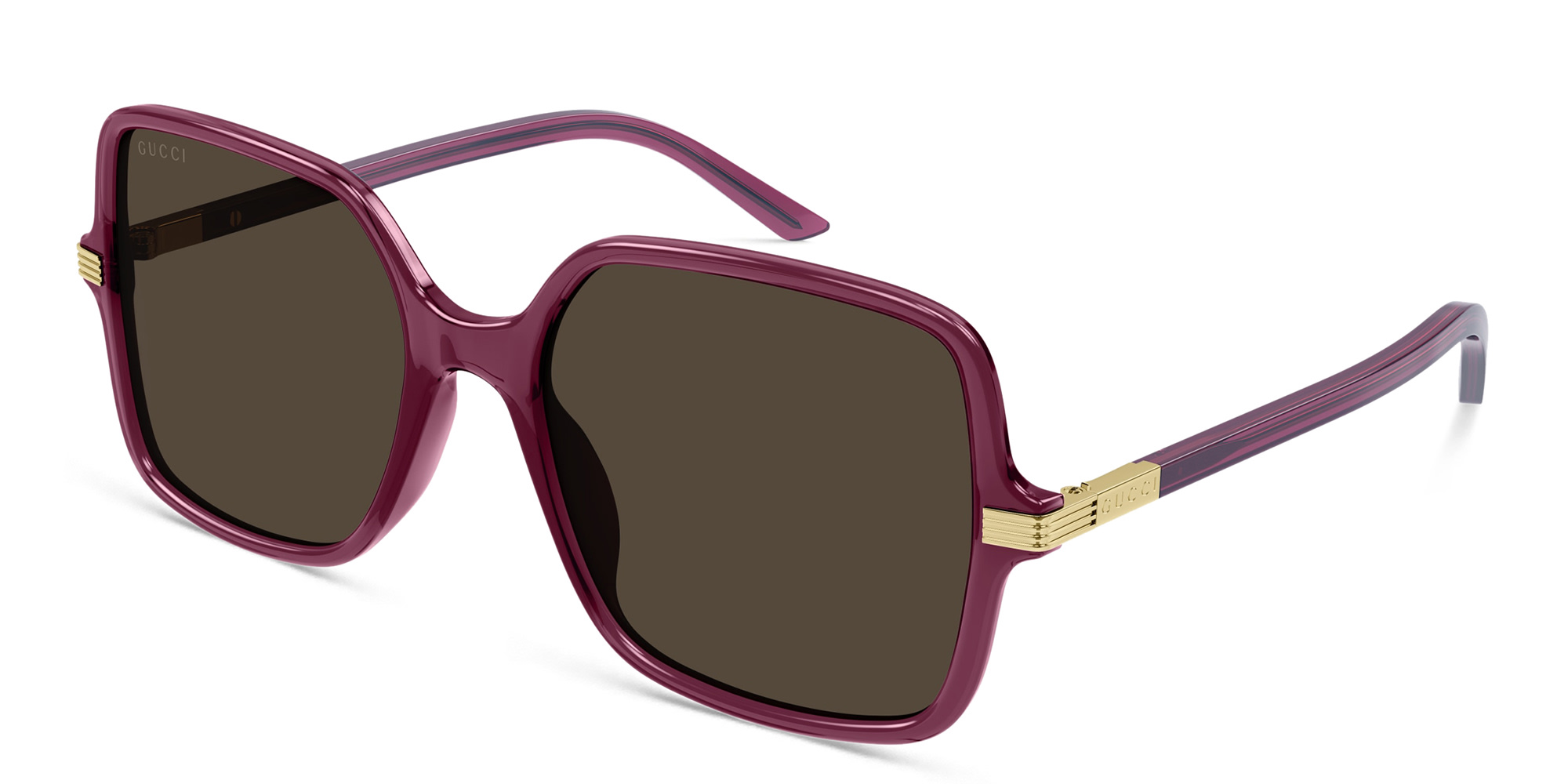 Shop GUCCI Oversized Square Sunglasses in Pink online.