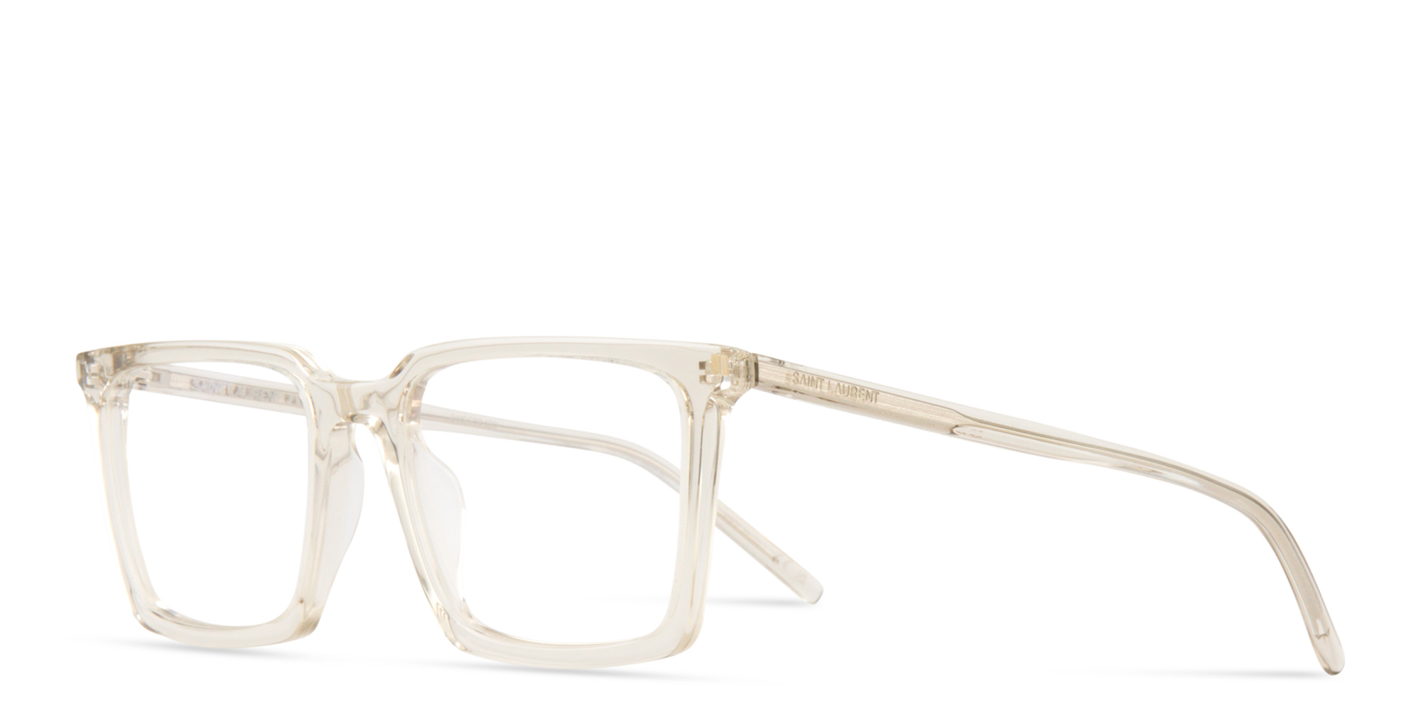 Shop SAINT LAURENT Unisex Square Eyeglasses in Clear online.