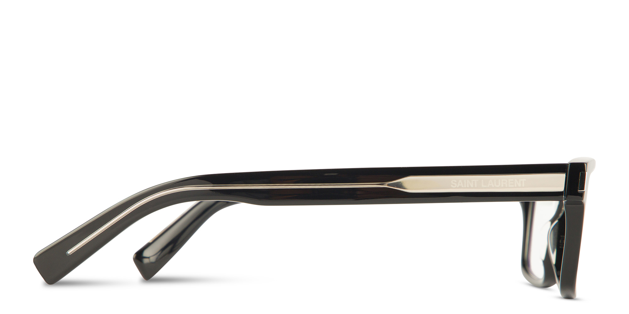 SAINT LAURENT Wide Rectangle Eyeglasses in Black – Product Photo 3
