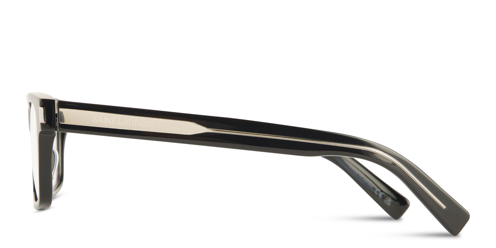 SAINT LAURENT Wide Rectangle Eyeglasses in Black – Product Photo 4