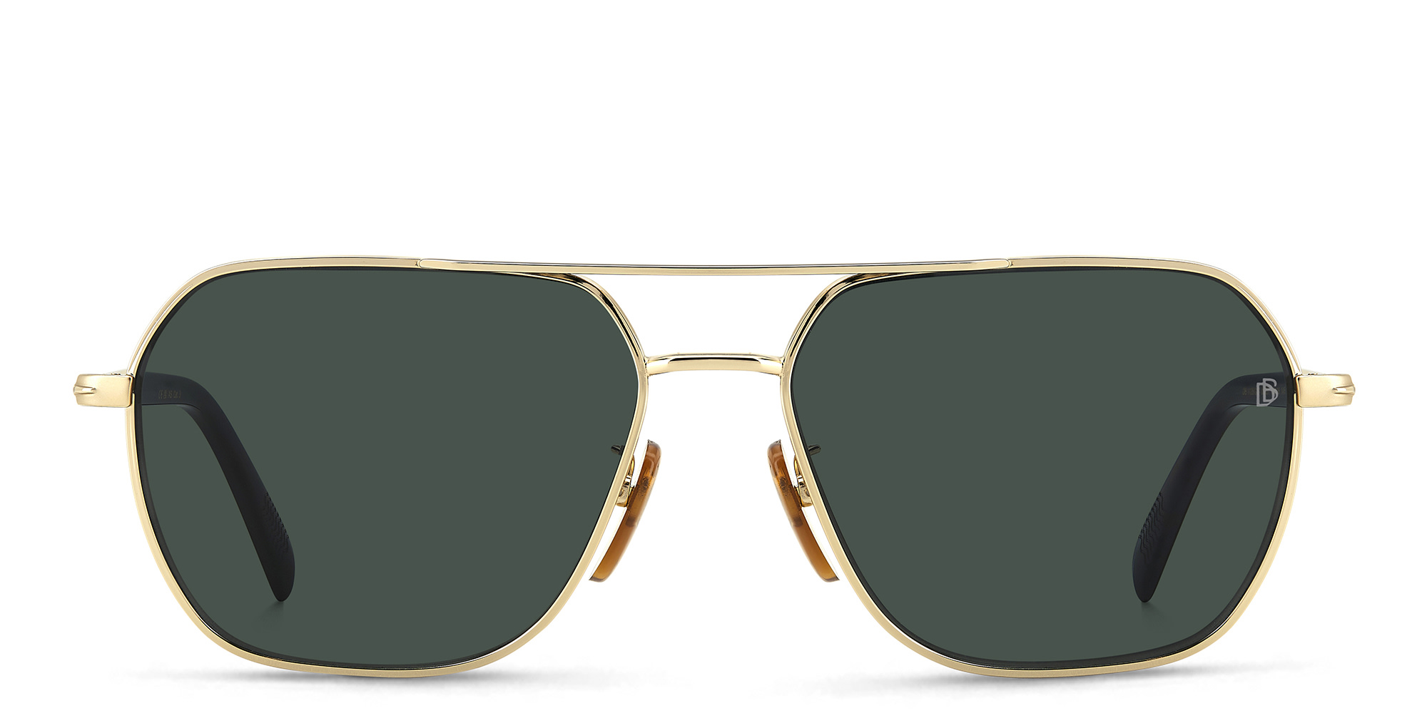 Shop DAVID BECKHAM Aviator Sunglasses in Gold Havana online.