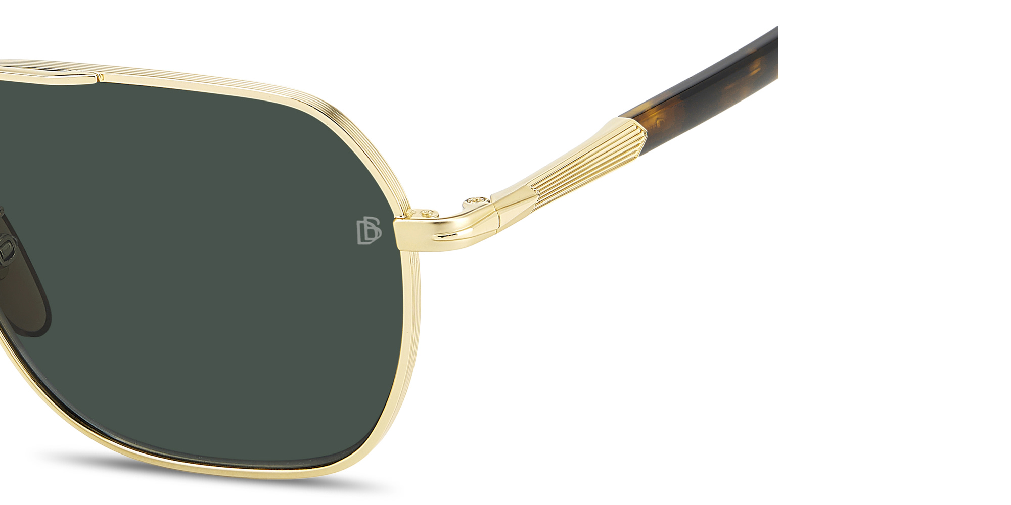 Shop DAVID BECKHAM Aviator Sunglasses in Gold Havana online.