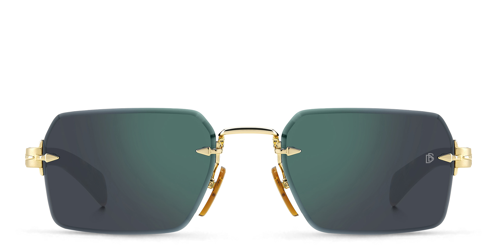 Shop DAVID BECKHAM Irregular Sunglasses in Gold Havana online.