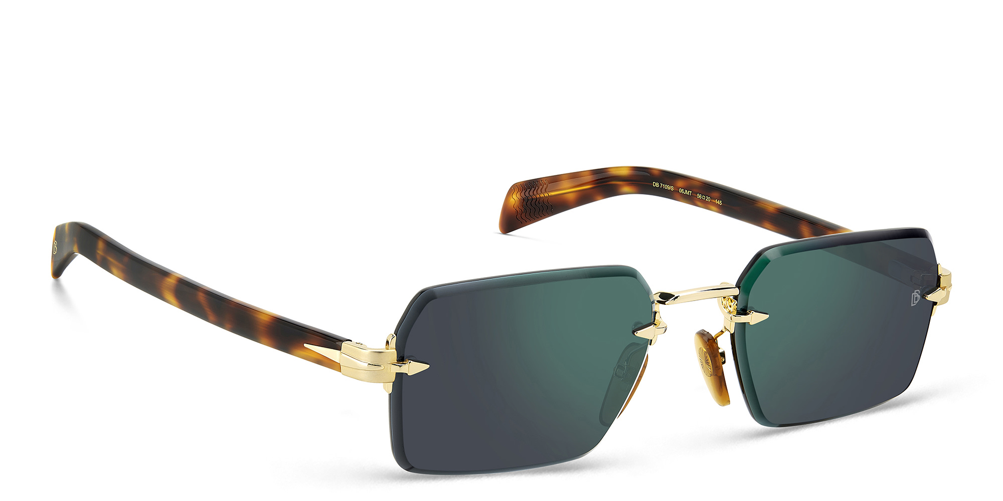 Shop DAVID BECKHAM Irregular Sunglasses in Gold Havana online.