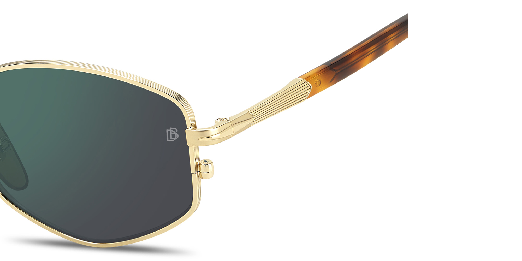 Shop DAVID BECKHAM Irregular Sunglasses in Gold Honey Havana online.