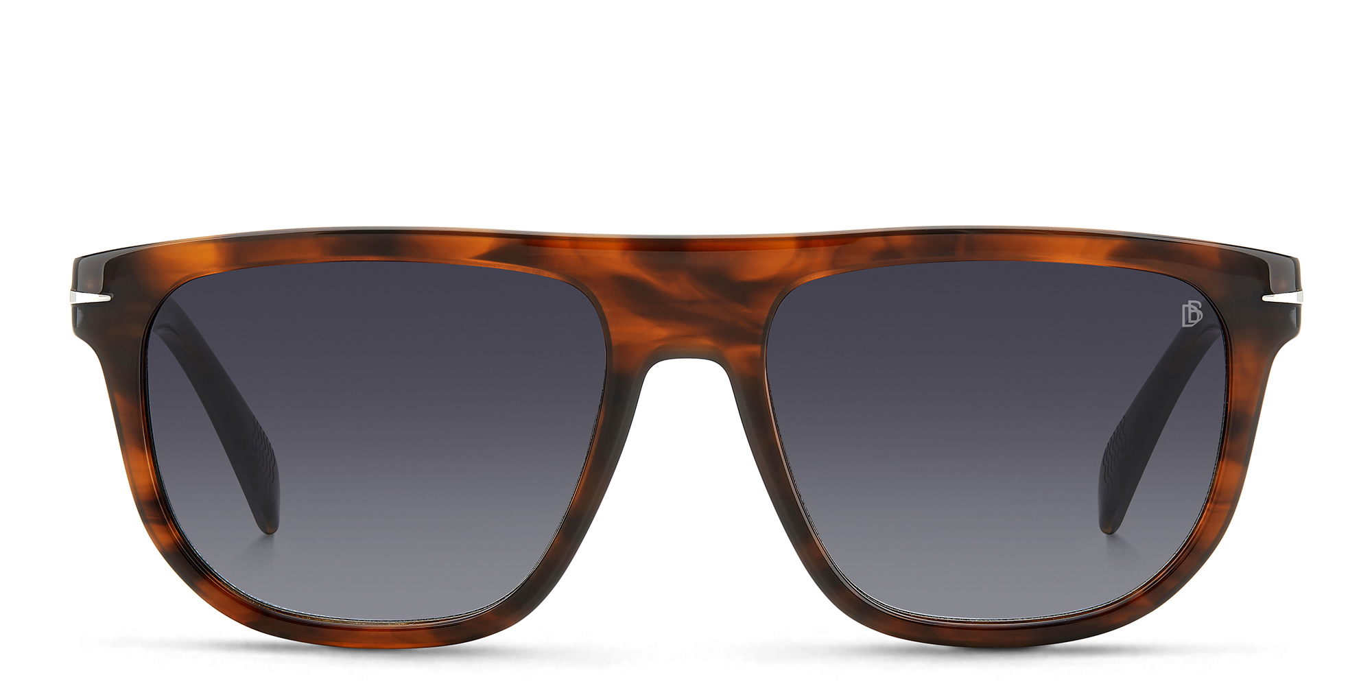 Shop DAVID BECKHAM Square Sunglasses in Brown Horn online.