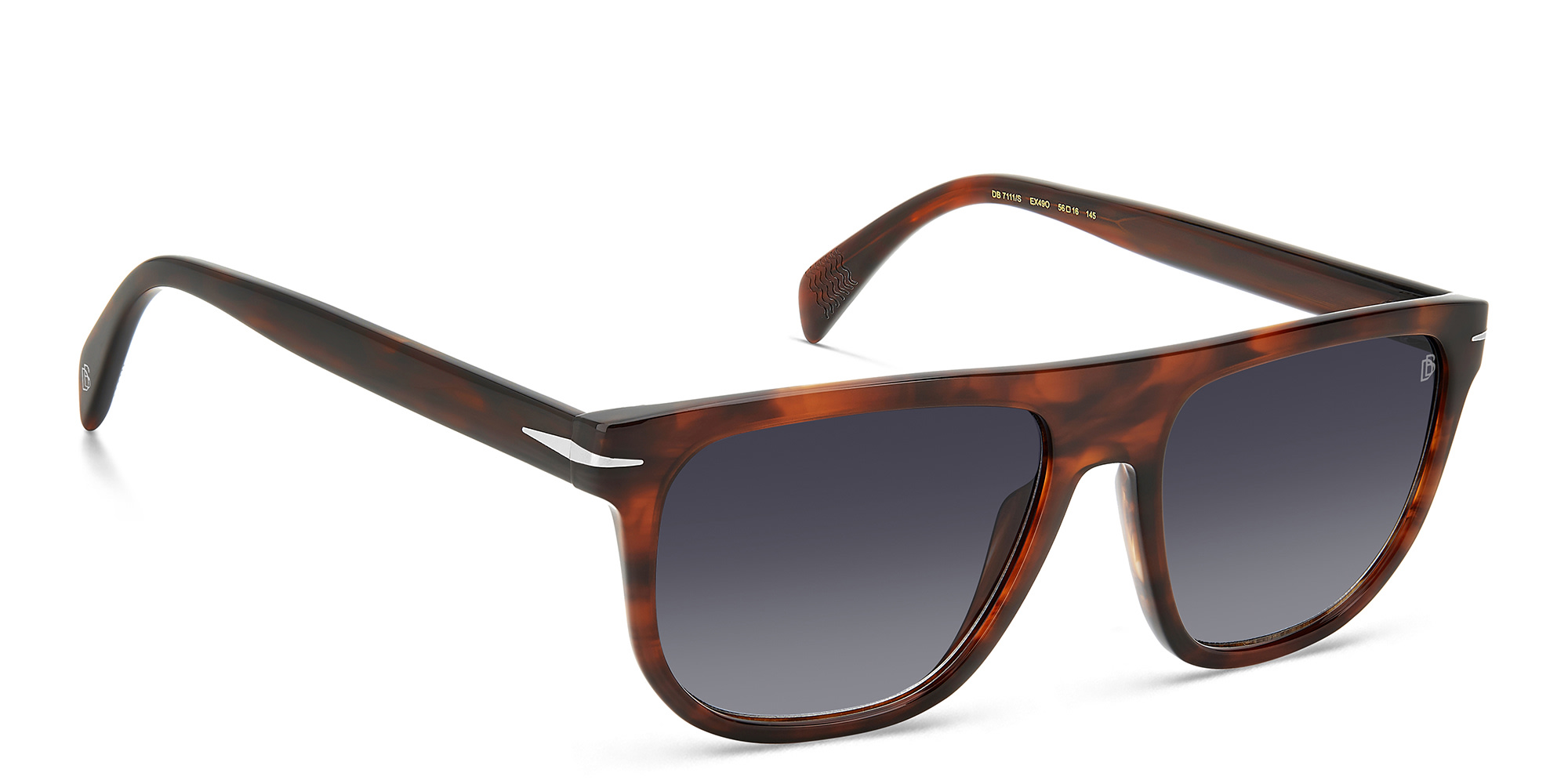 DAVID BECKHAM Square Sunglasses in Brown Horn – Product Photo 3