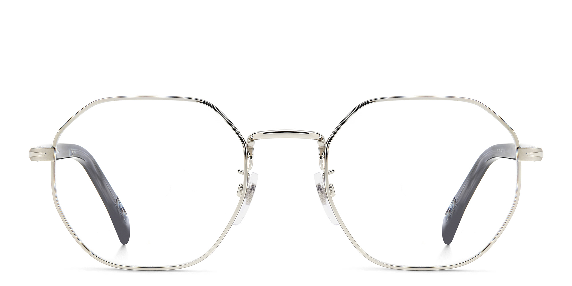 DAVID BECKHAM Talisman Irregular Eyeglasses in Striped Black Pladium – Product Photo 1