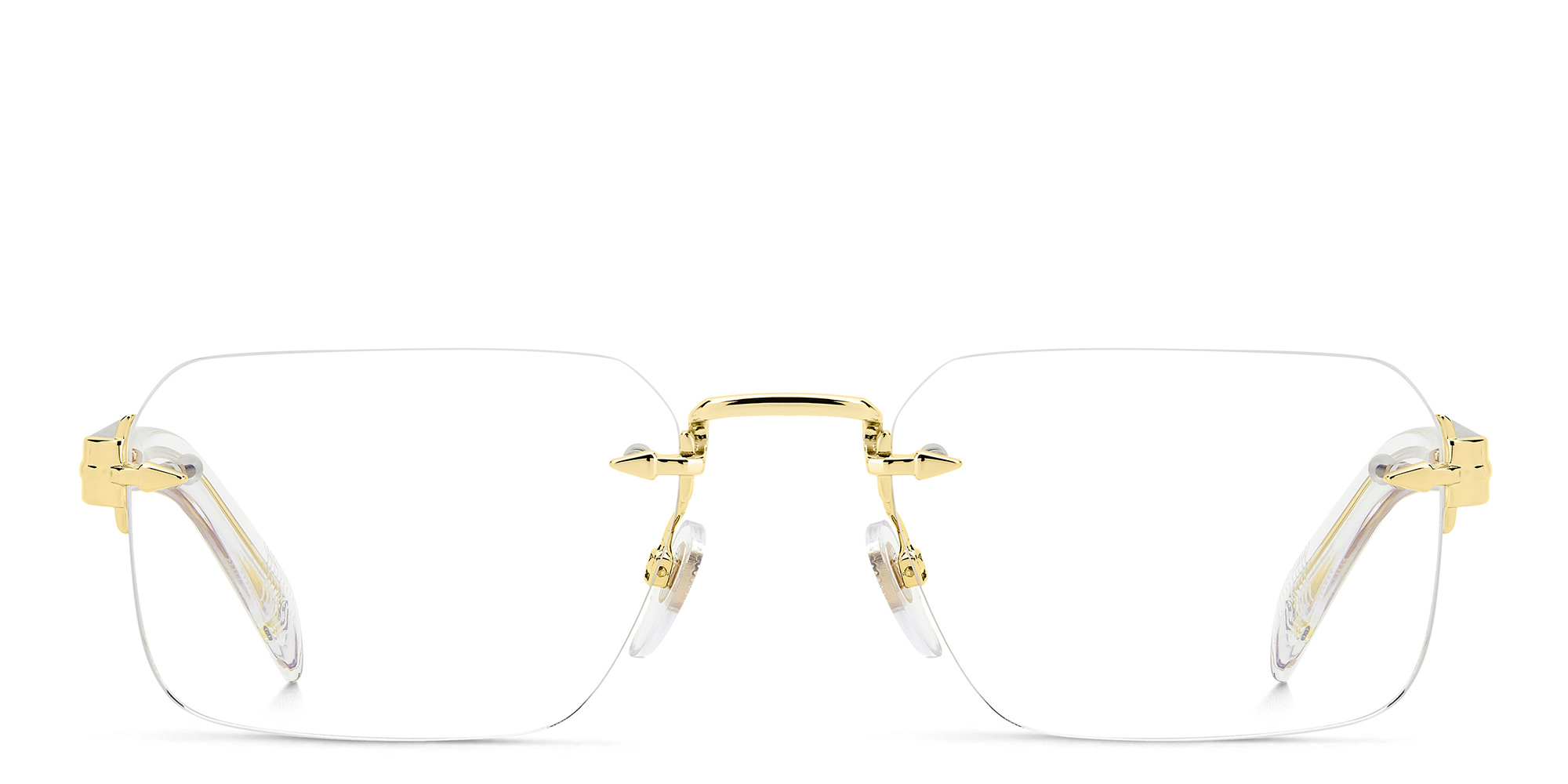 DAVID BECKHAM Rimless Rectangle Eyeglasses in Gold Crystal – Product Photo 1