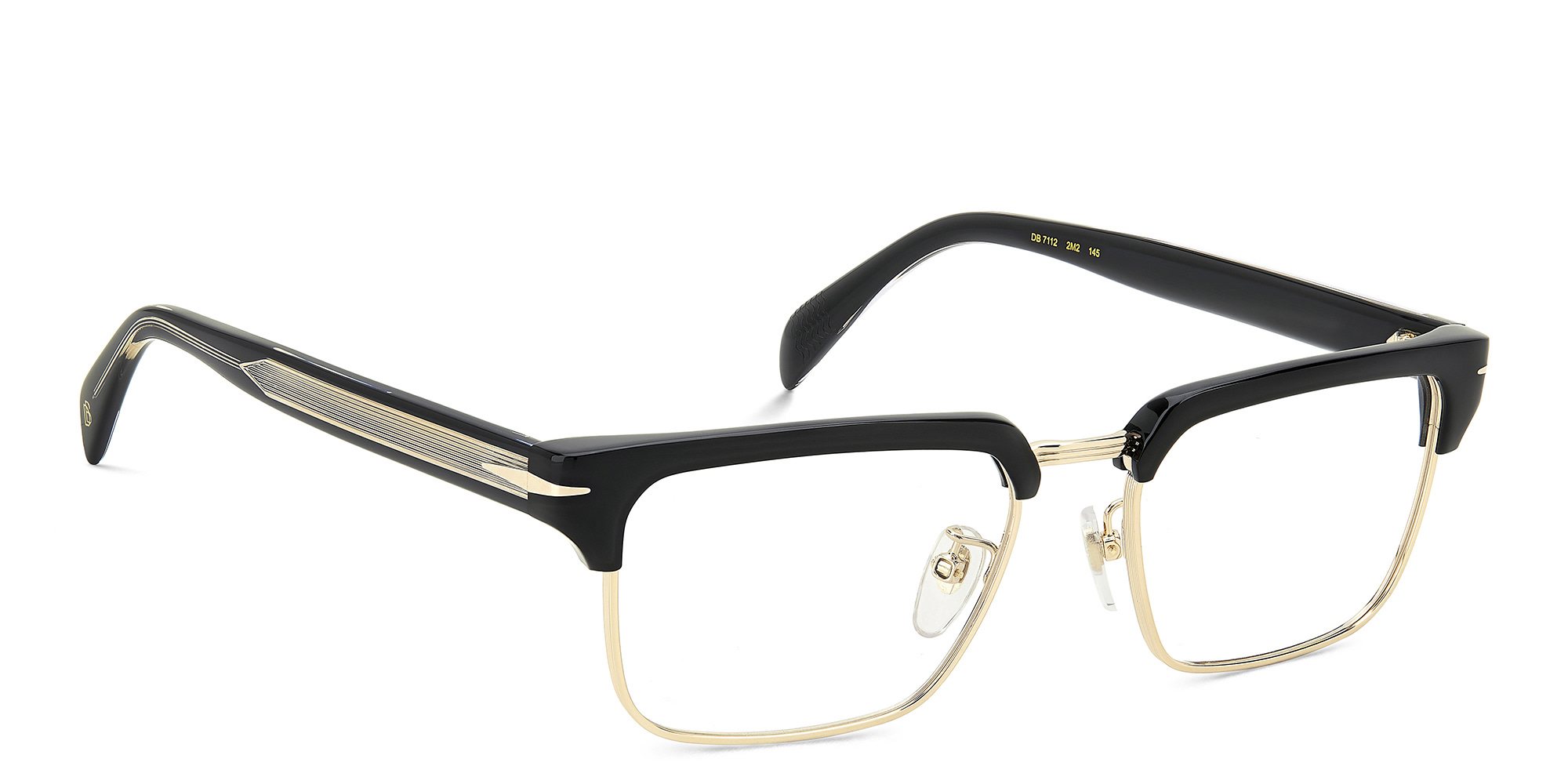 DAVID BECKHAM Rectangle Eyeglasses in Black Gold – Product Photo 3