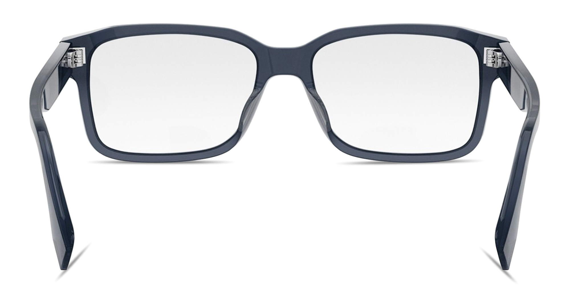 Shop FENDI Fendi Blue Irregular Eyeglasses in Transparent dark blue online.