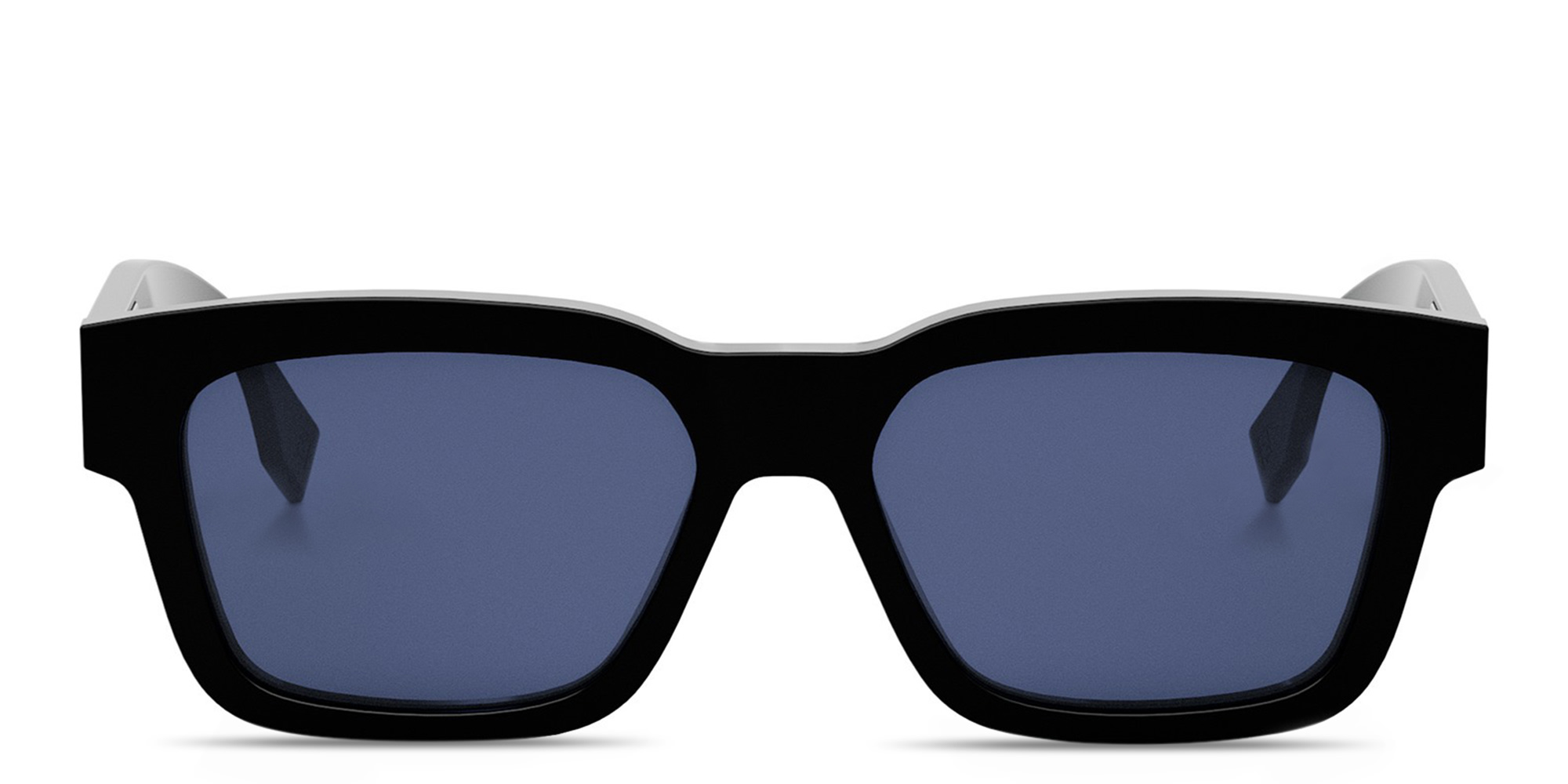 Shop FENDI O'Lock Black Rectangular Sunglasses in Black online.