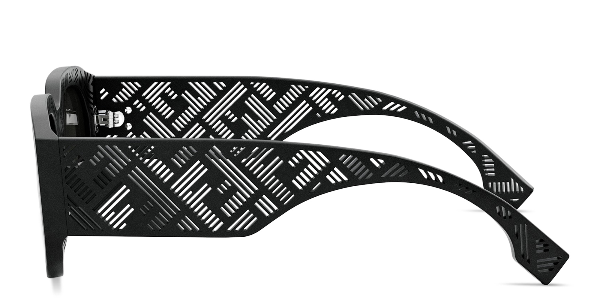 نظارات شمسية شادو بإطار مستطيل من فيندي بلون أسود - صورة المنتج 3