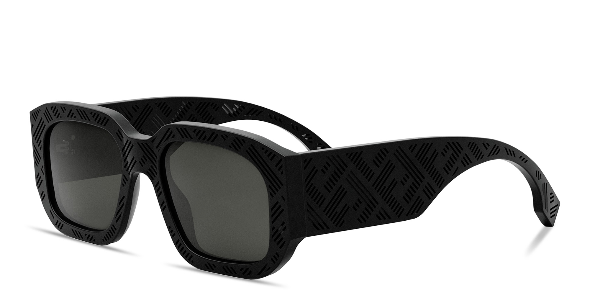 FENDI Shadow Rectangle Sunglasses in Black – Product Photo 2