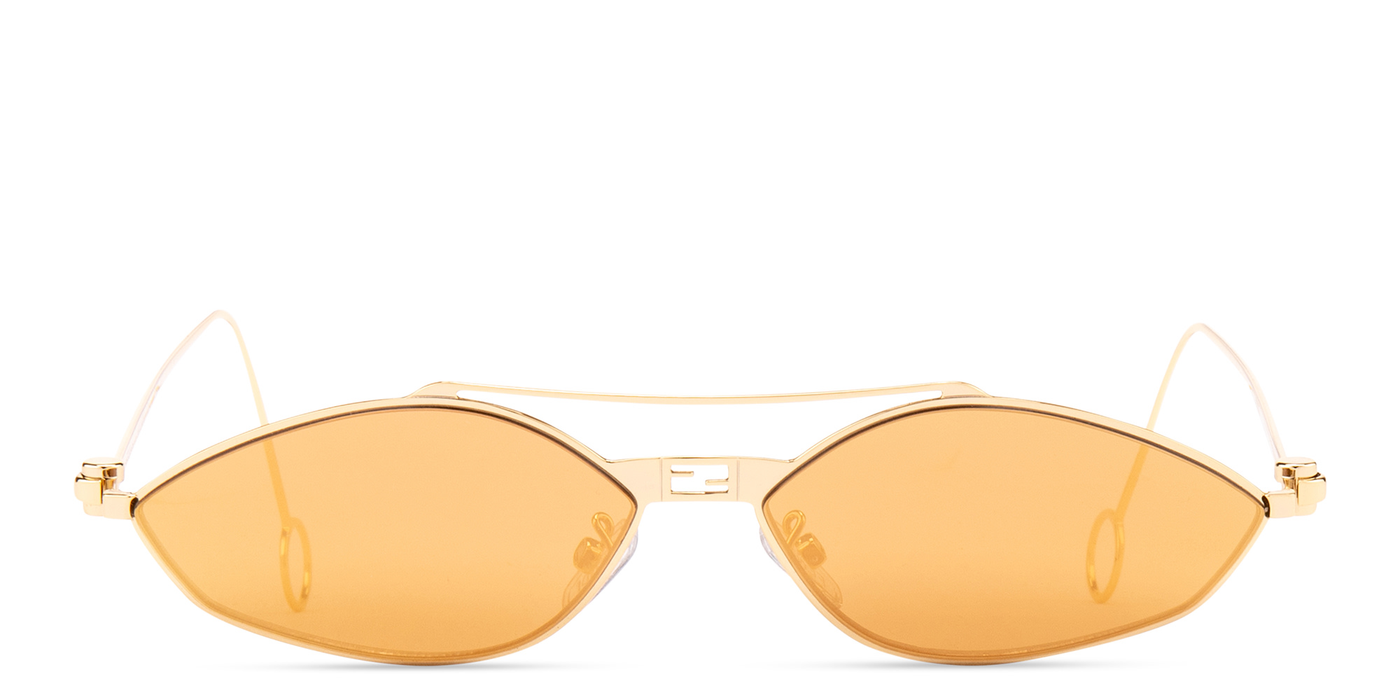 Shop FENDI Baguette Cat-Eye Sunglasses in Gold online.