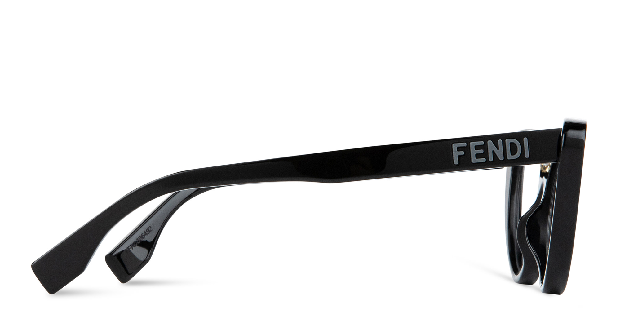 Shop FENDI Lettering Oval Eyeglasses in Black online.