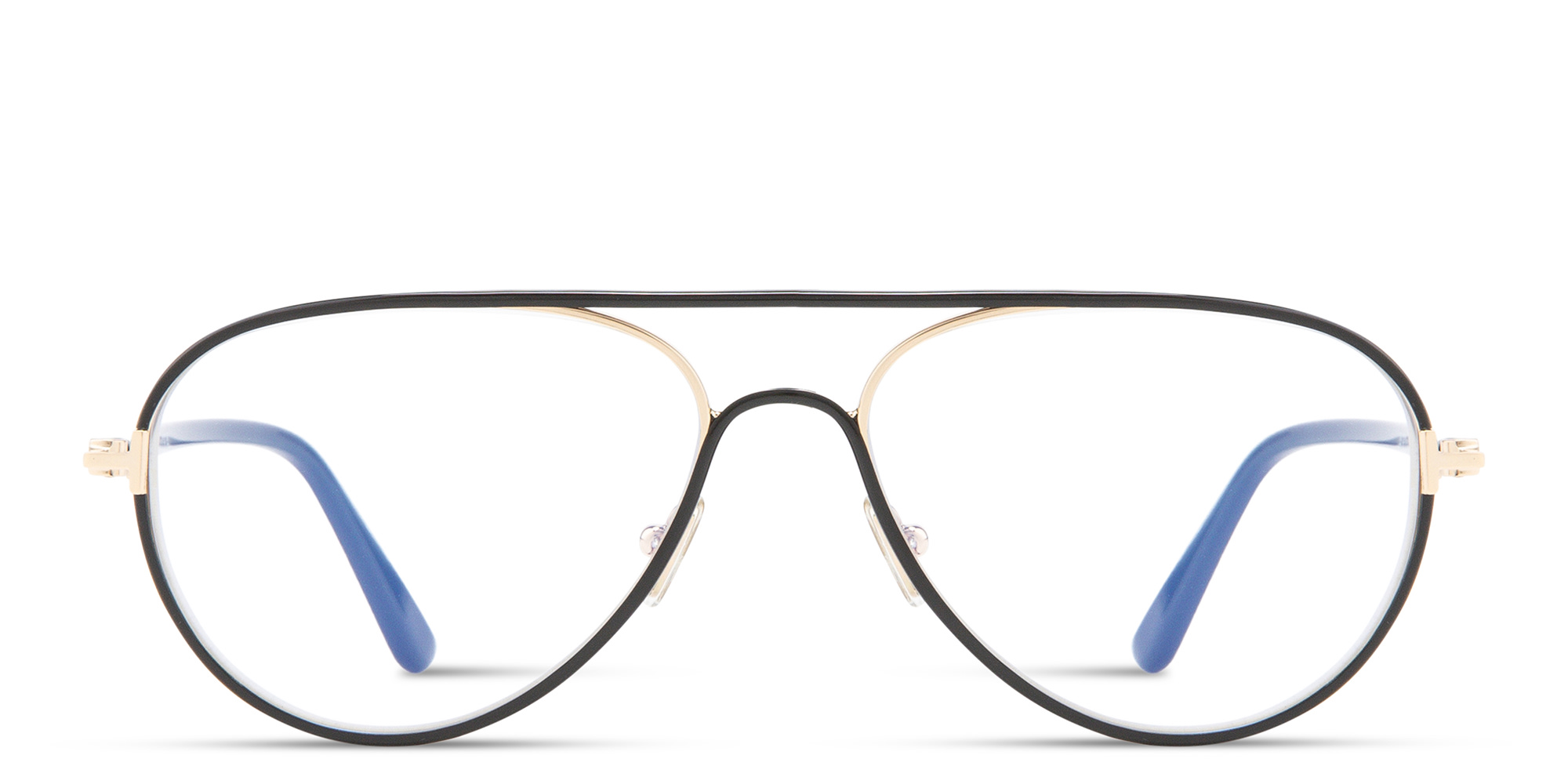 Shop TOM FORD Wide Pilot Eyeglasses in Shiny Black online.