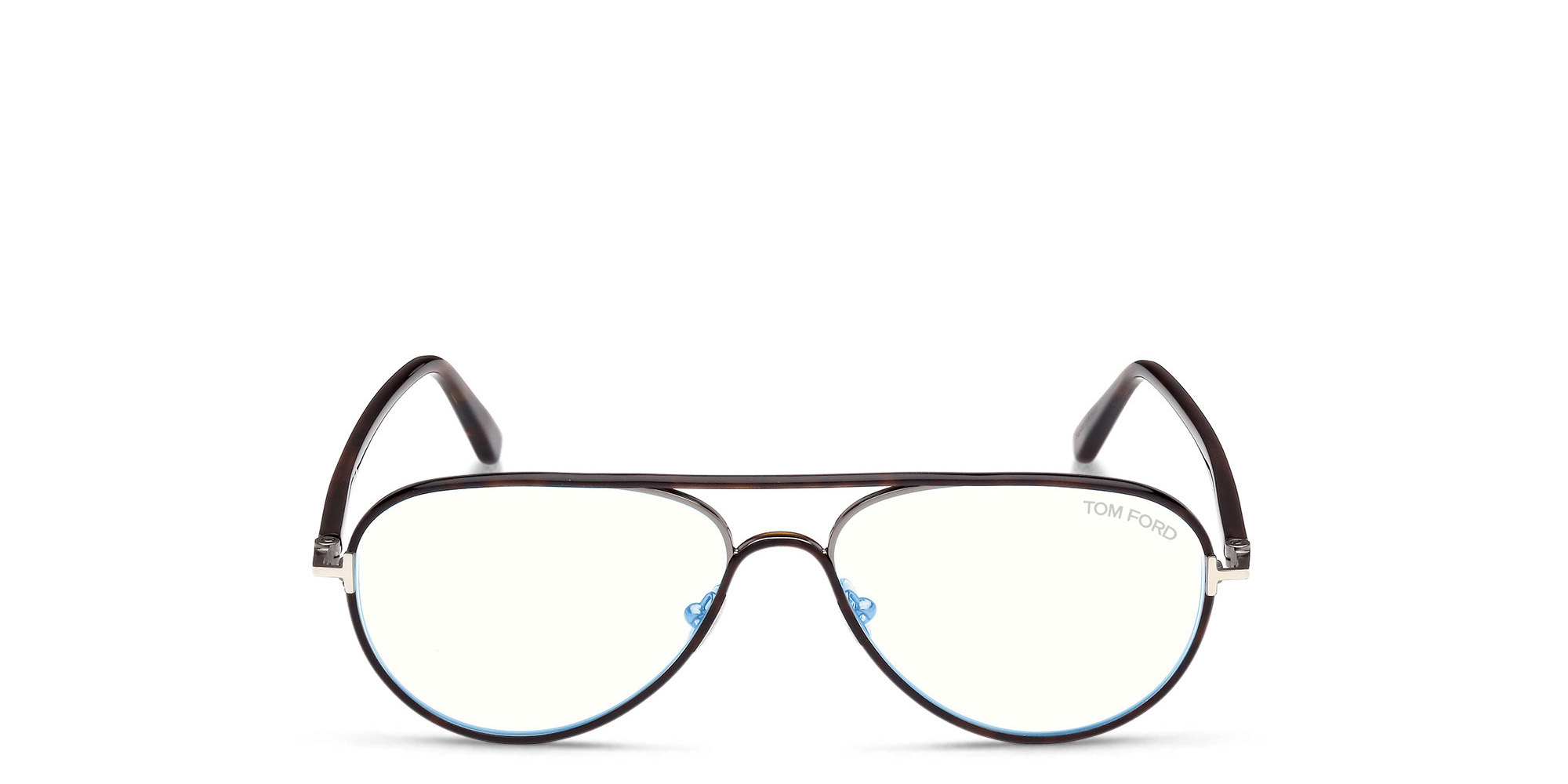 TOM FORD Wide Pilot Eyeglasses in Dark Havana – Product Photo 1