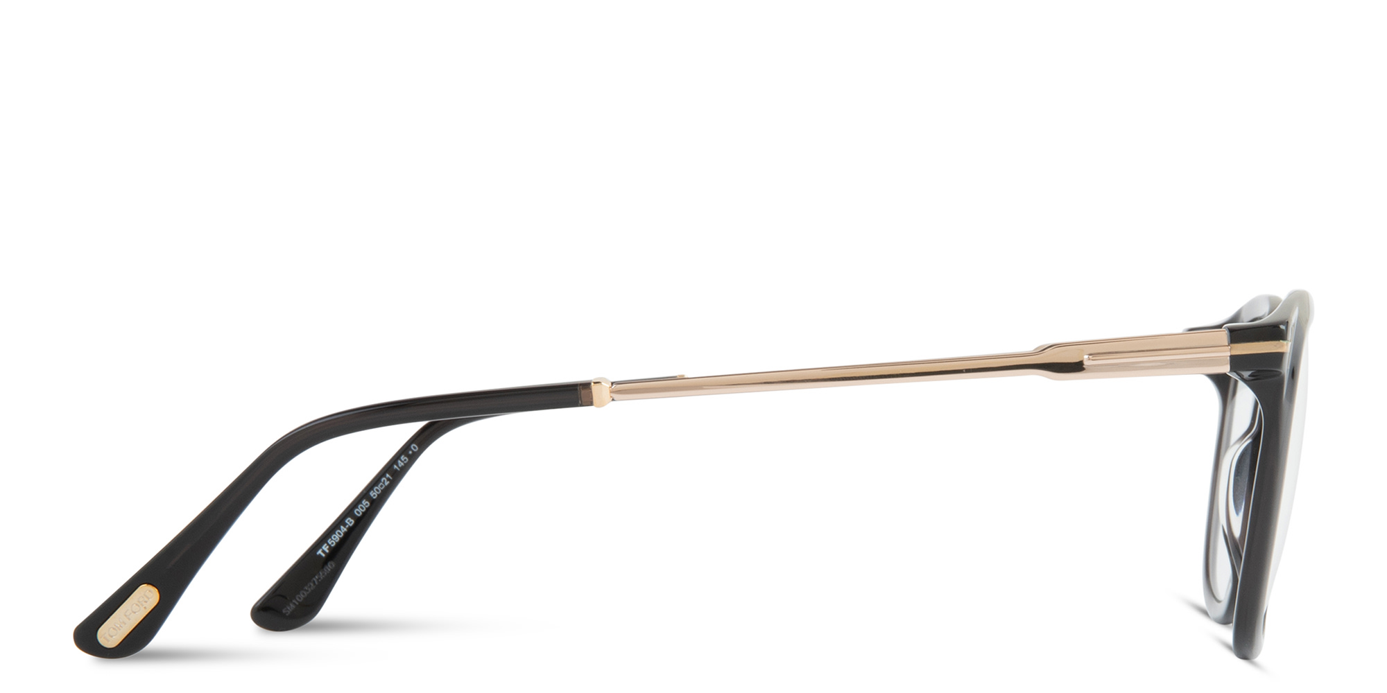 TOM FORD Square Eyeglasses in Shiny Black – Product Photo 3
