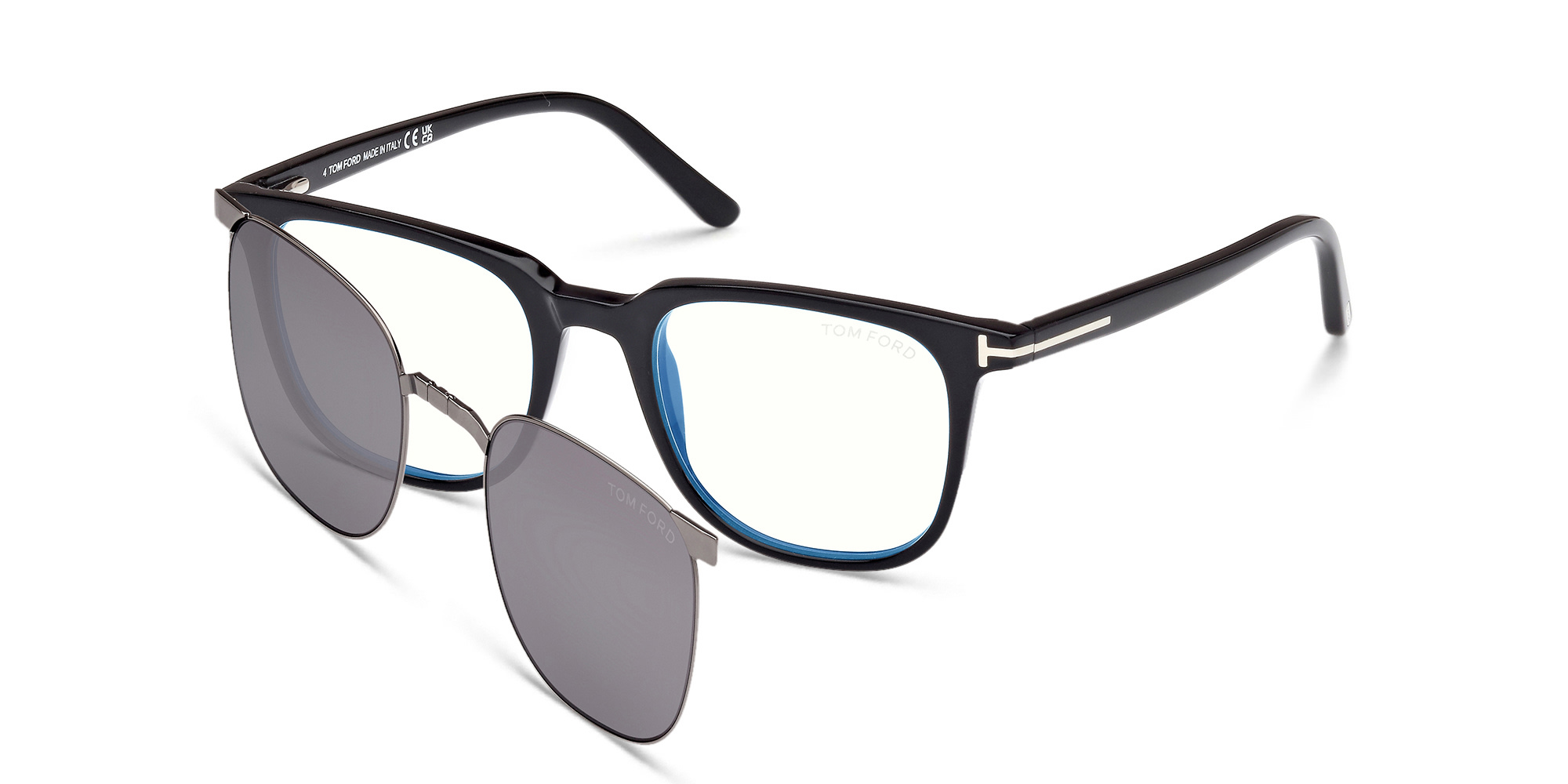 تسوق نظارات طبية مربعة توم فورد بلون أسود لامع أونلاين.