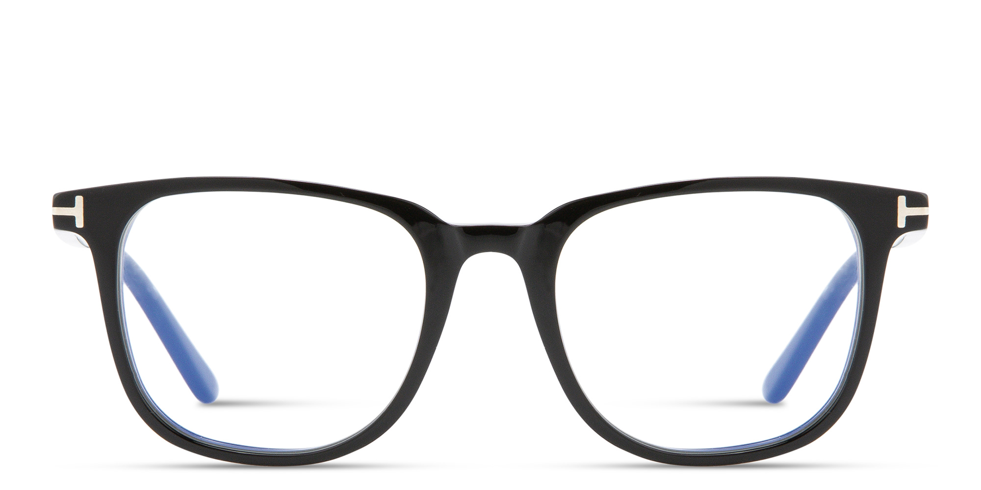 Shop TOM FORD Square Eyeglasses in Shiny Black online.