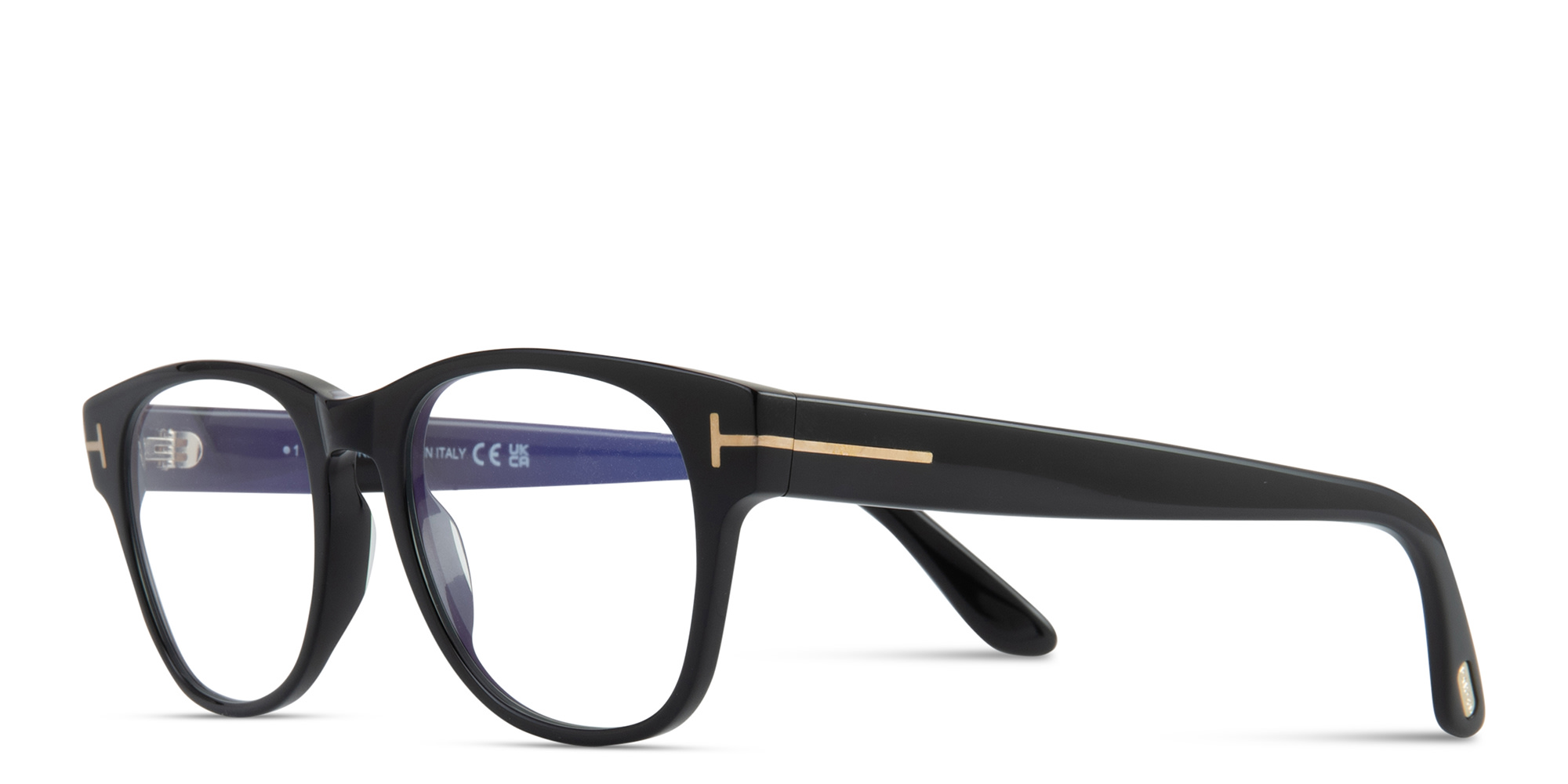 Shop TOM FORD Square Eyeglasses in Shiny Black online.