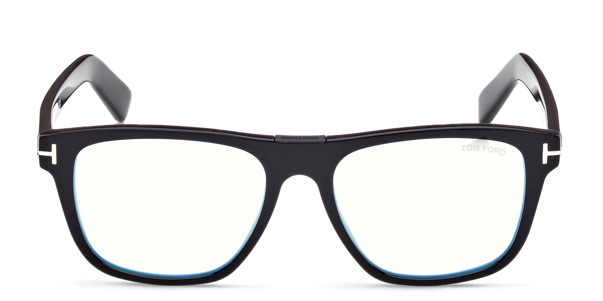 Shop TOM FORD Square Eyeglasses in Shiny Black online.
