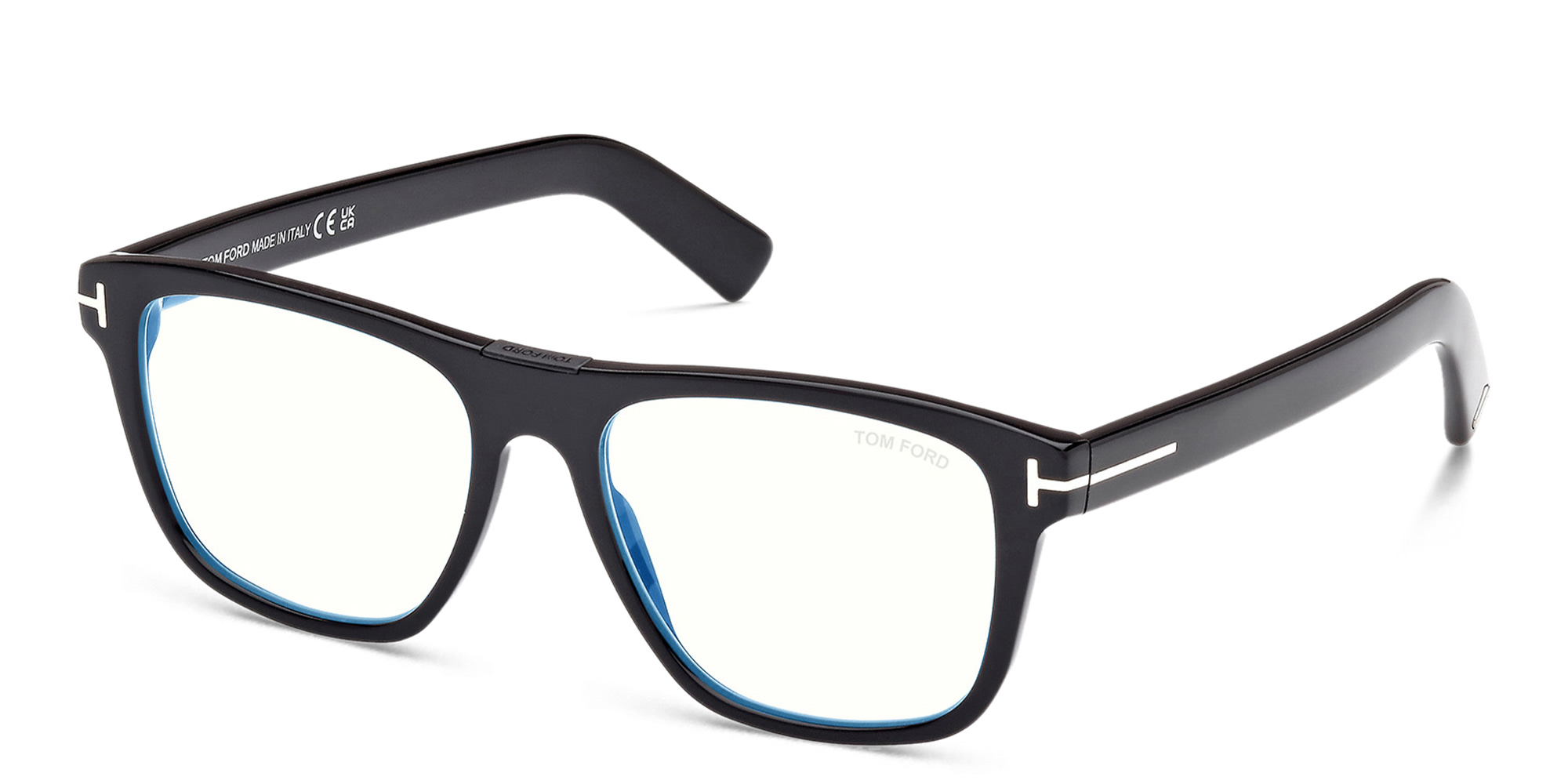 Shop TOM FORD Square Eyeglasses in Shiny Black online.