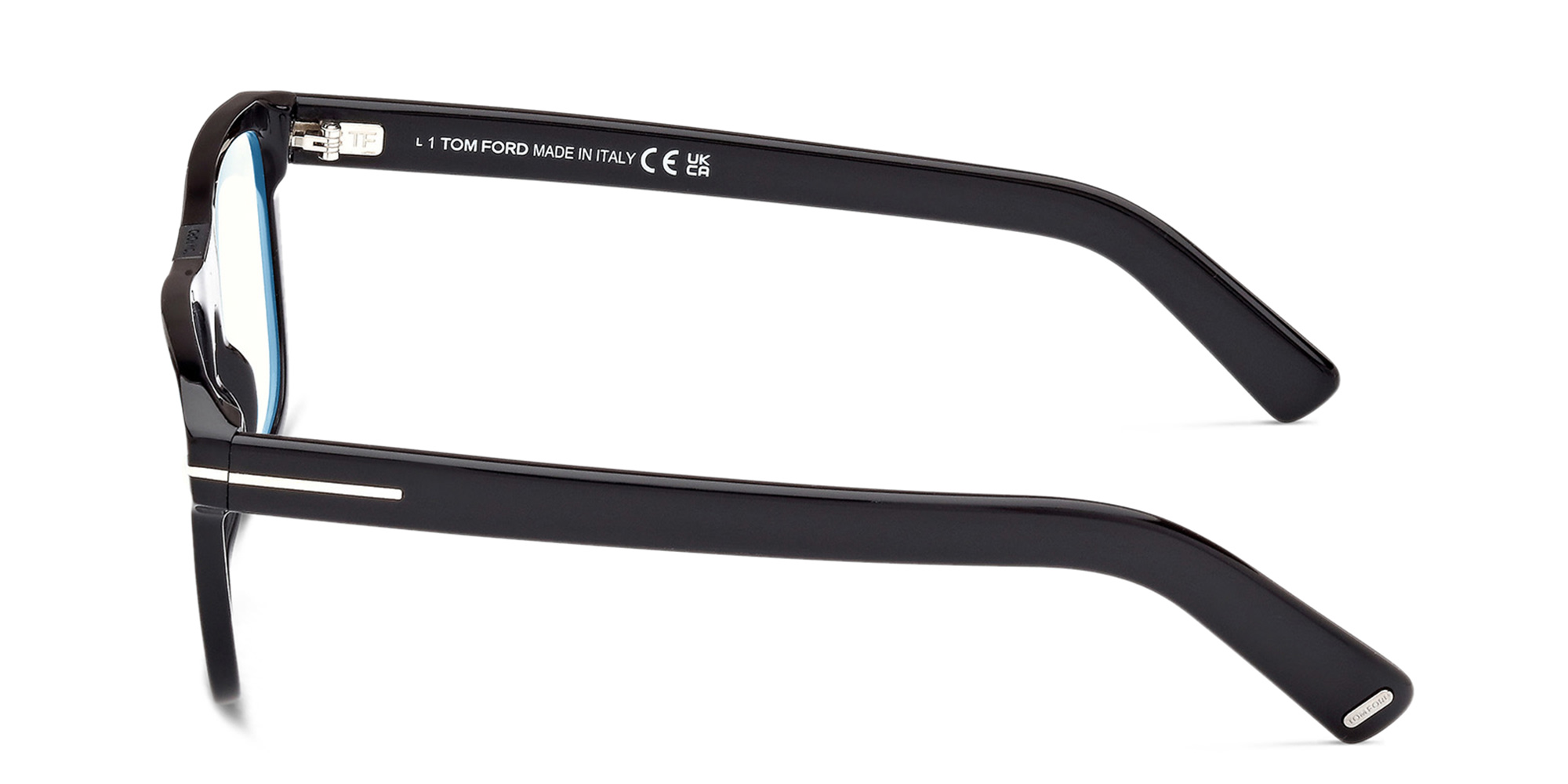 Shop TOM FORD Square Eyeglasses in Shiny Black online.