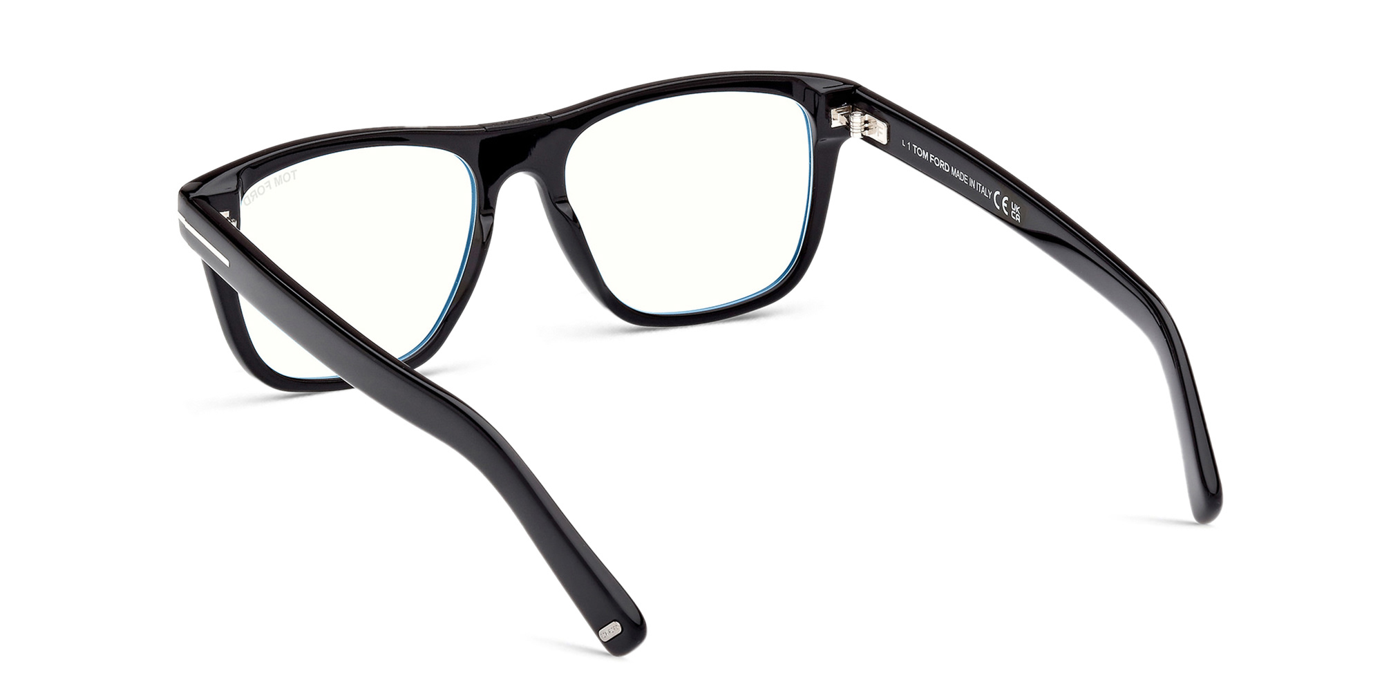 Shop TOM FORD Square Eyeglasses in Shiny Black online.
