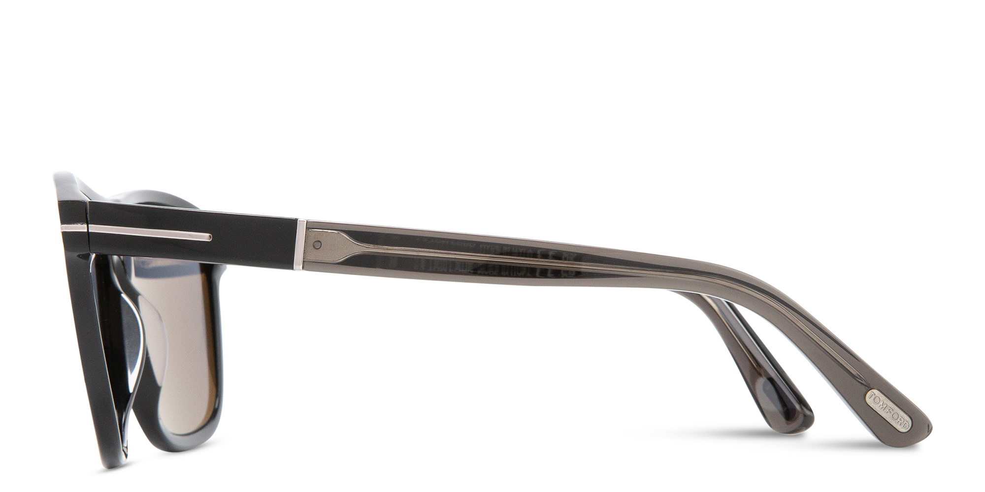 TOM FORD Frances Square Sunglasses in Shiny Black – Product Photo 4