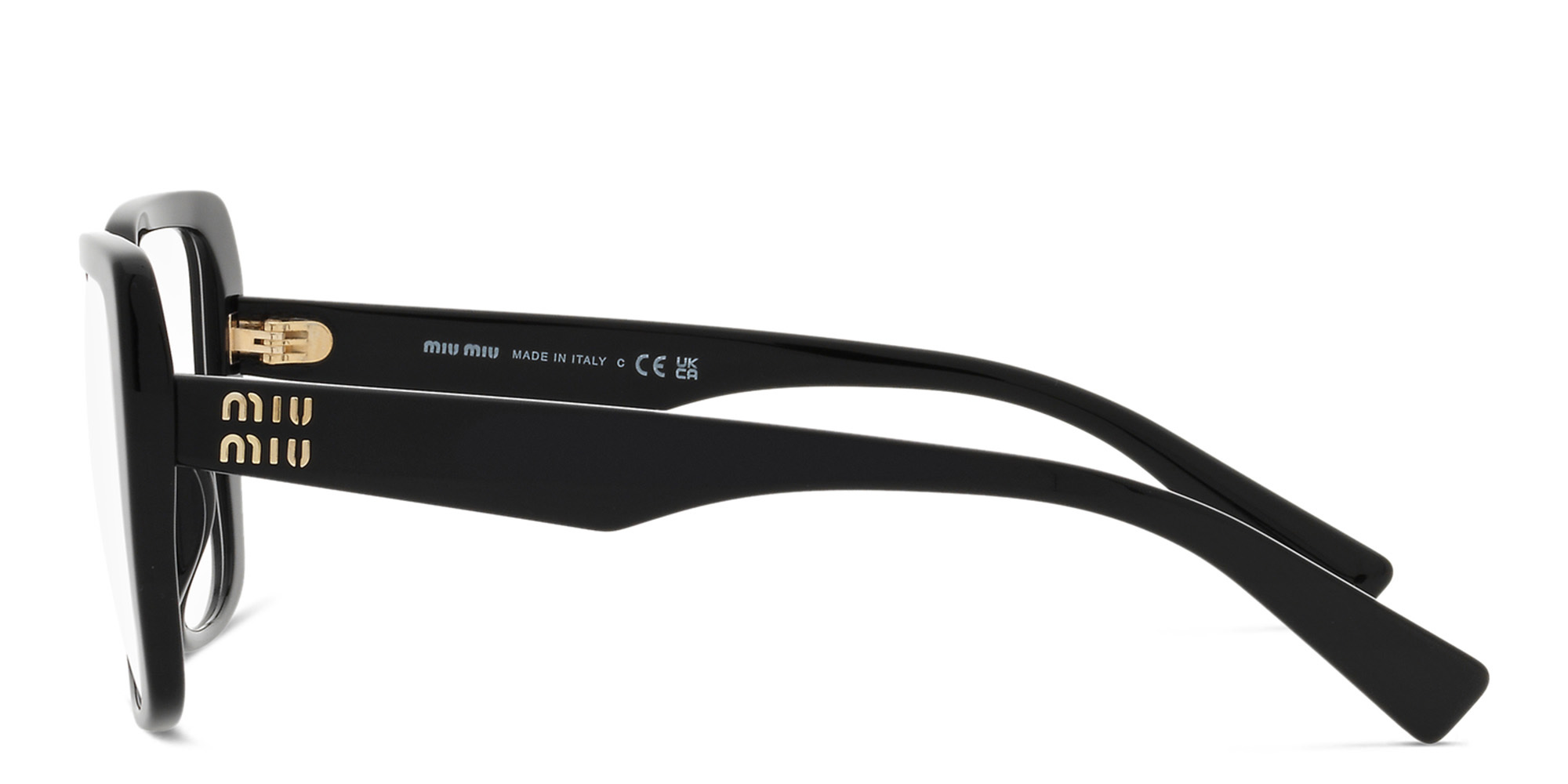 Shop MIU MIU Square Eyeglasses in Black online.