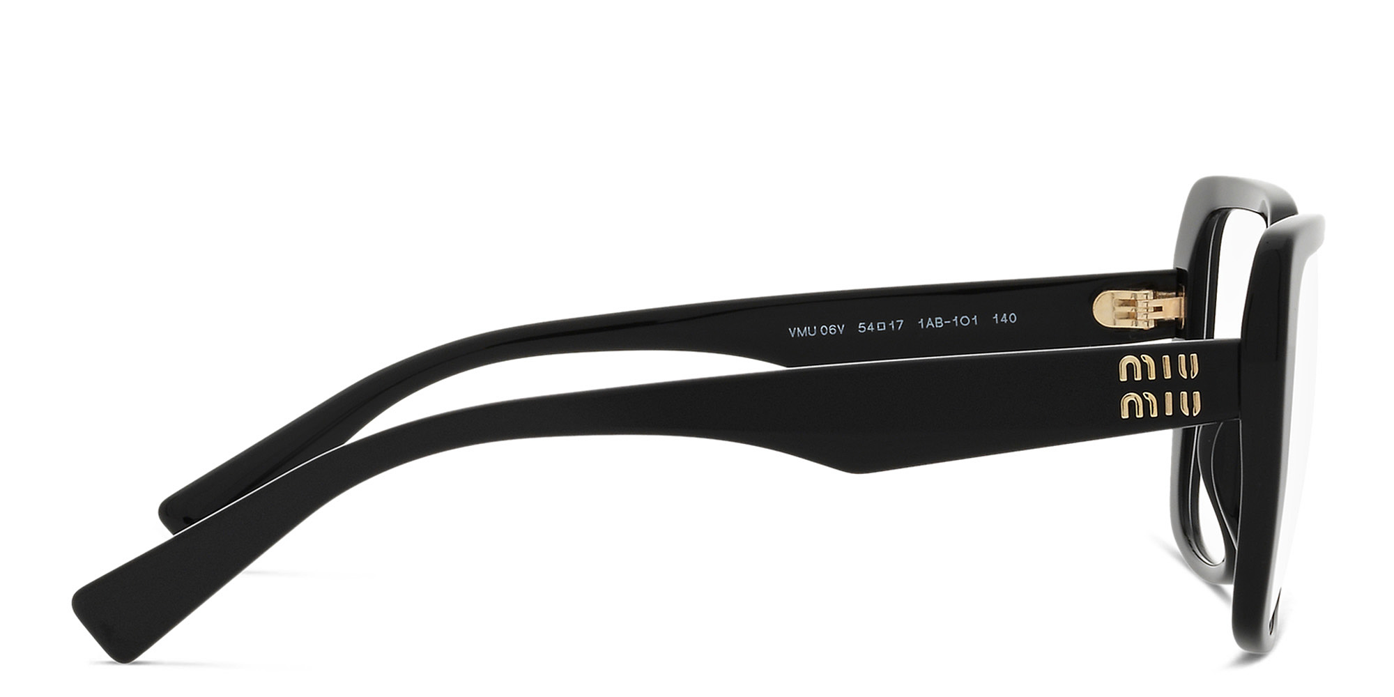 Shop MIU MIU Square Eyeglasses in Black online.