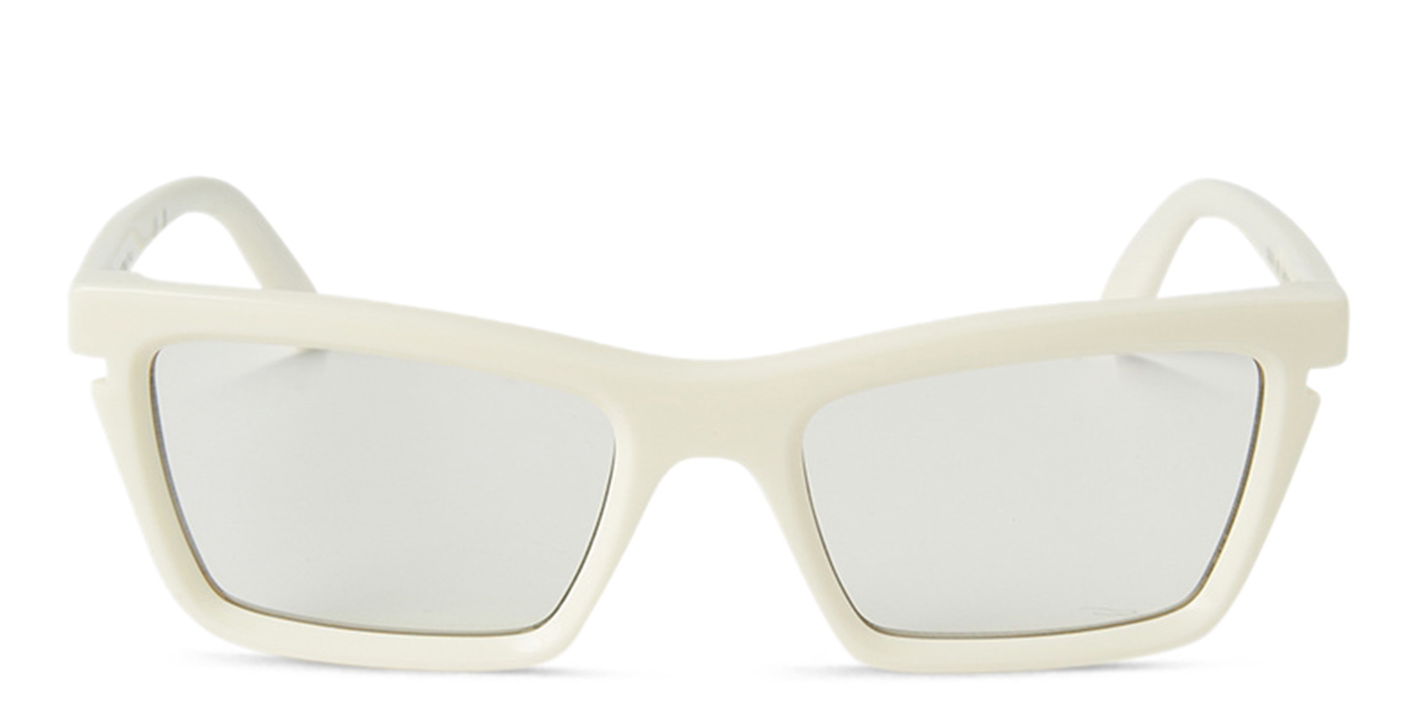 OFF WHITE Style 50 Unisex Wide Cat-Eye Eyeglasses in White – Product Photo 1