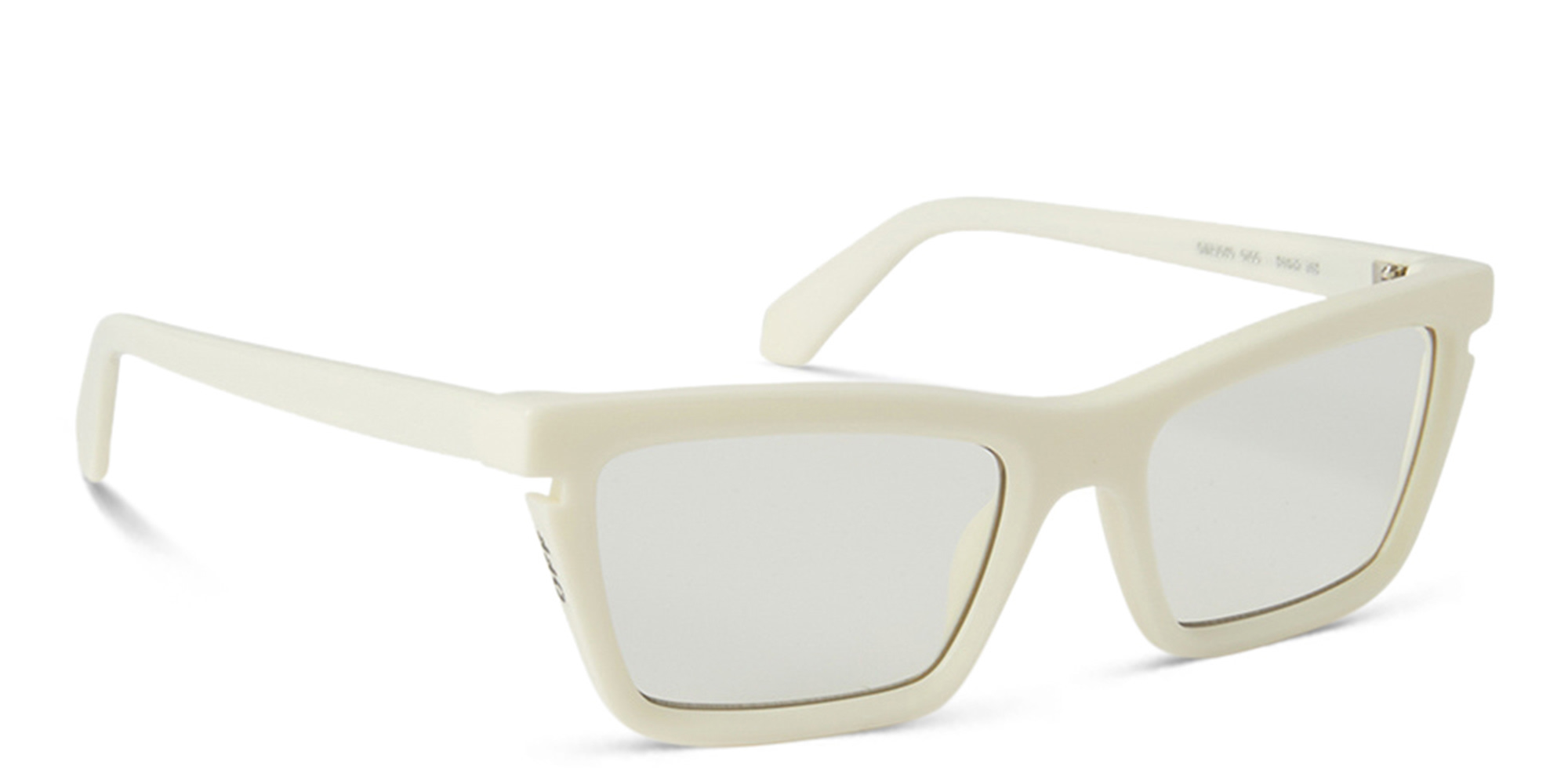 OFF WHITE Style 50 Unisex Wide Cat-Eye Eyeglasses in White – Product Photo 2