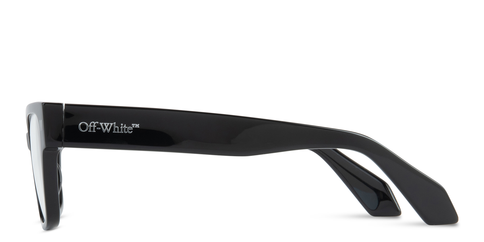 Shop OFF WHITE Style 56 Unisex Rectangle Eyeglasses in Black online.