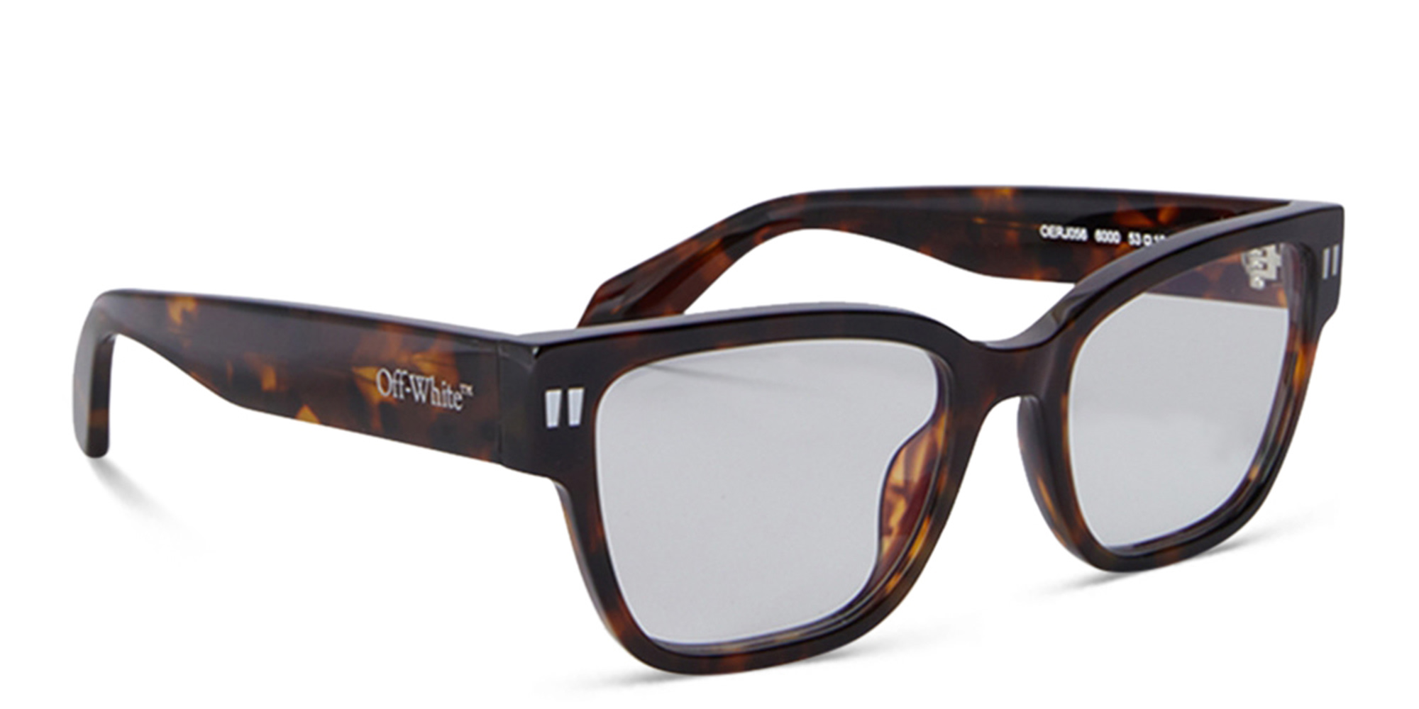 OFF WHITE Style 56 Unisex Rectangle Eyeglasses in Havana – Product Photo 2