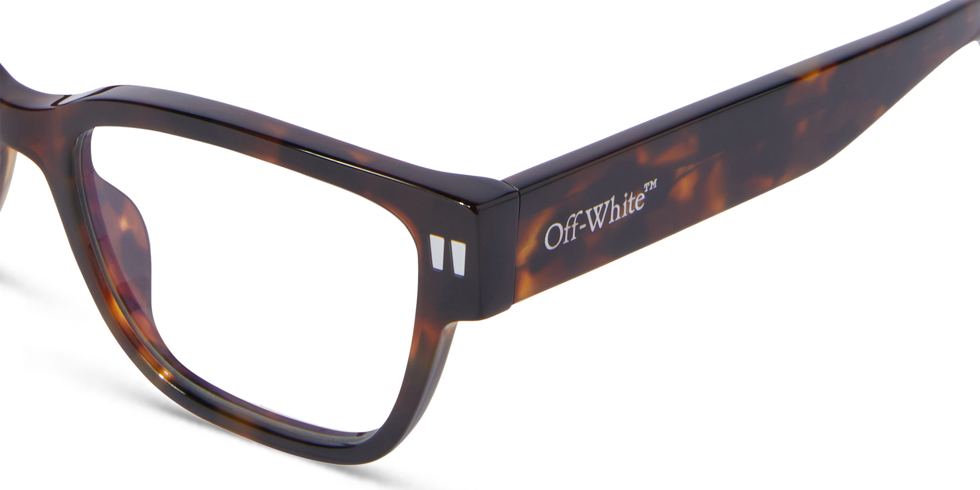 OFF WHITE Style 56 Unisex Rectangle Eyeglasses in Havana – Product Photo 3