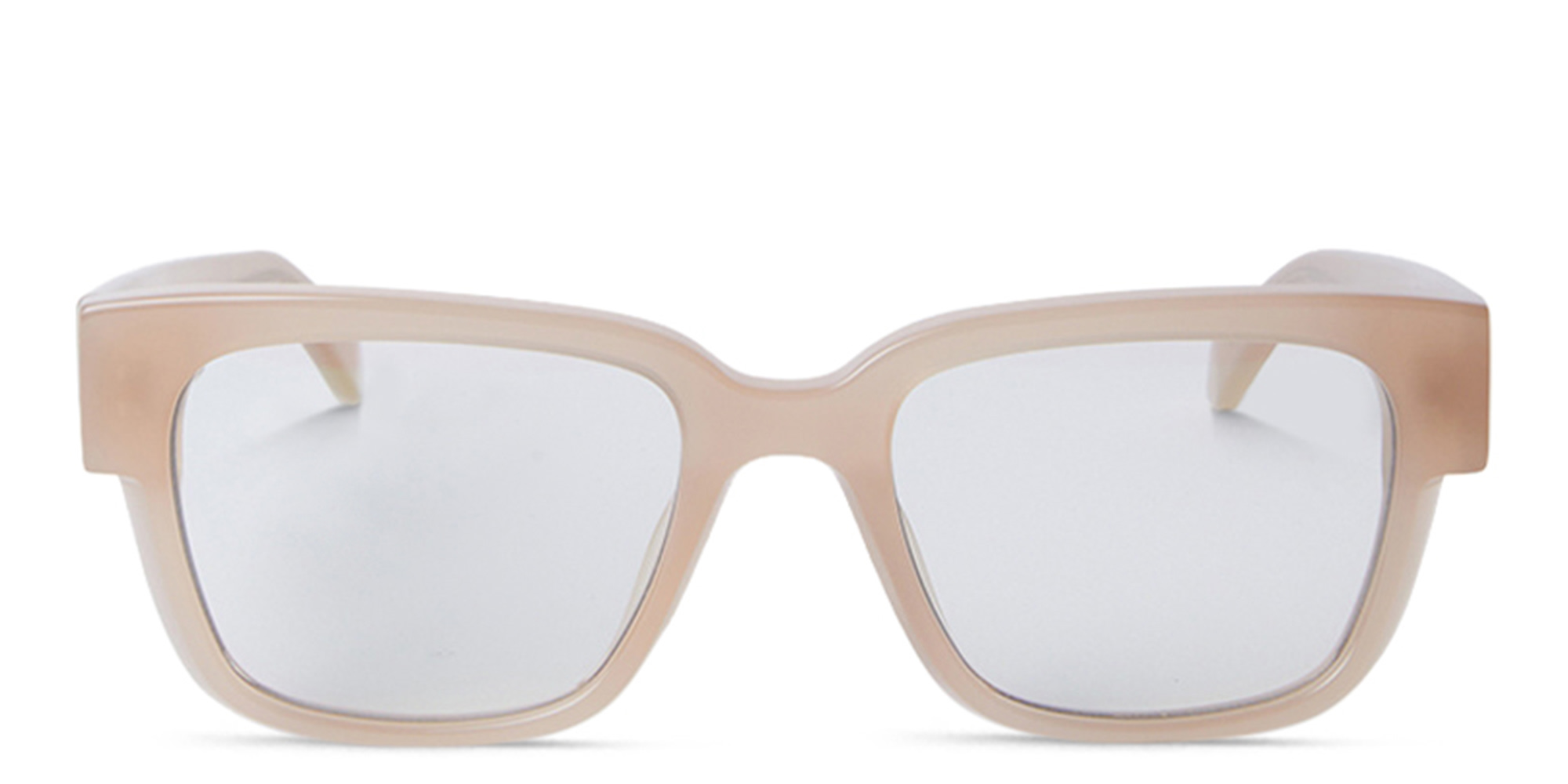 Shop OFF WHITE Style 59 Unisex Square Eyeglasses in Beige online.